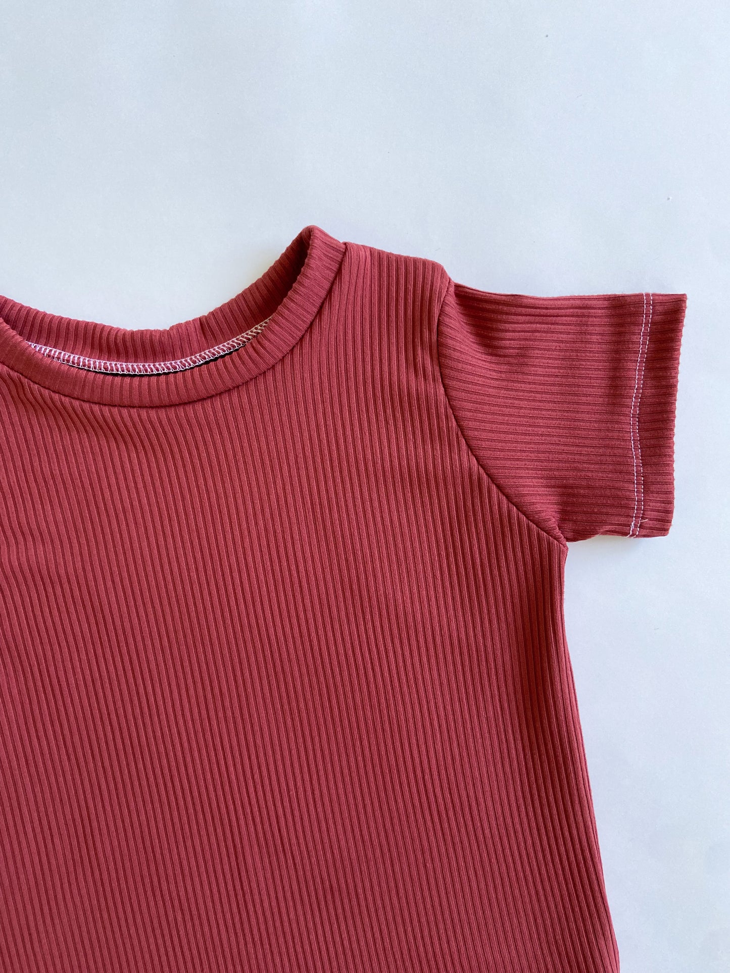 Basic Rib T-shirt - Red