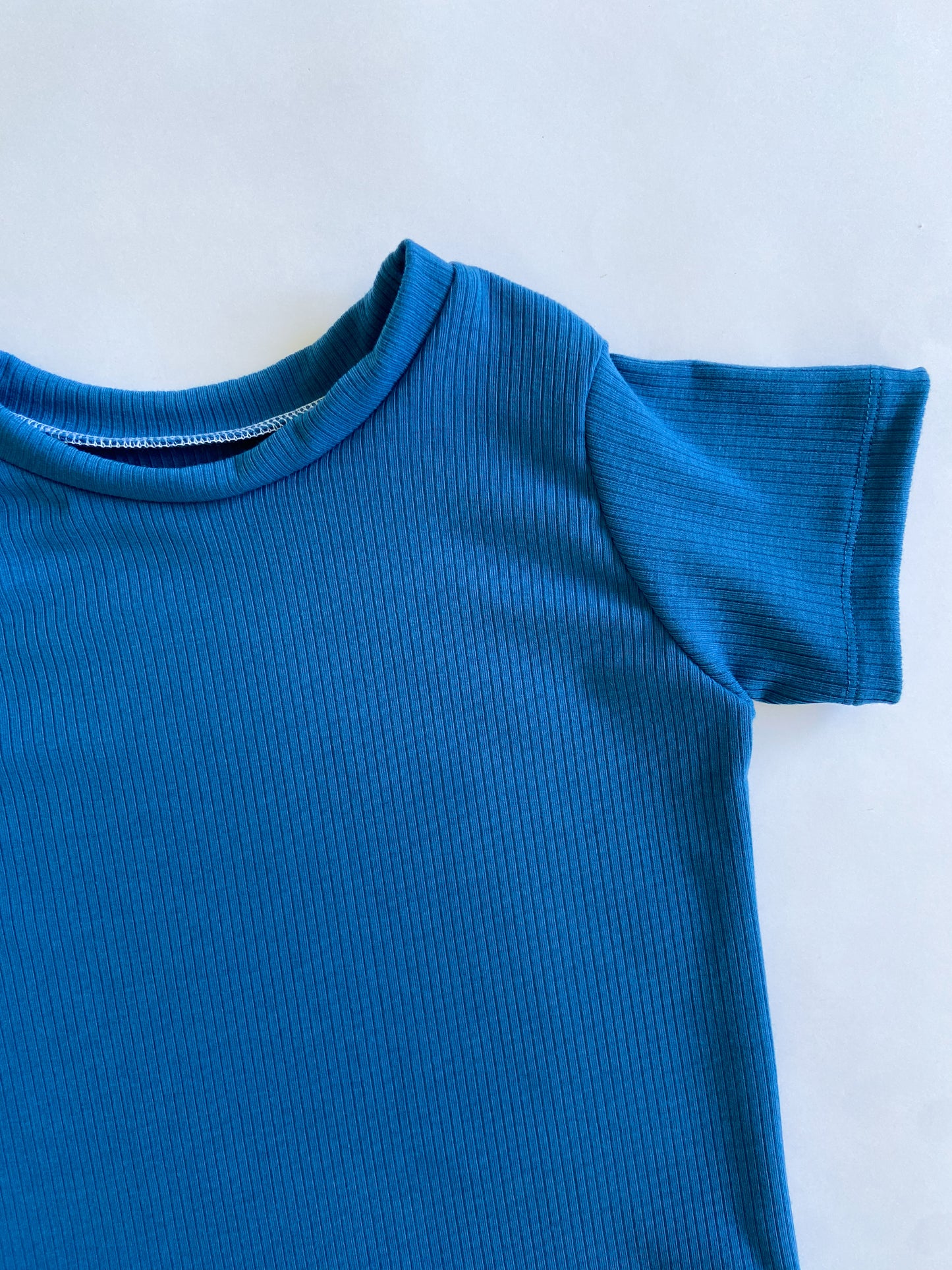 Basic Rib T-shirt - Teal Blue