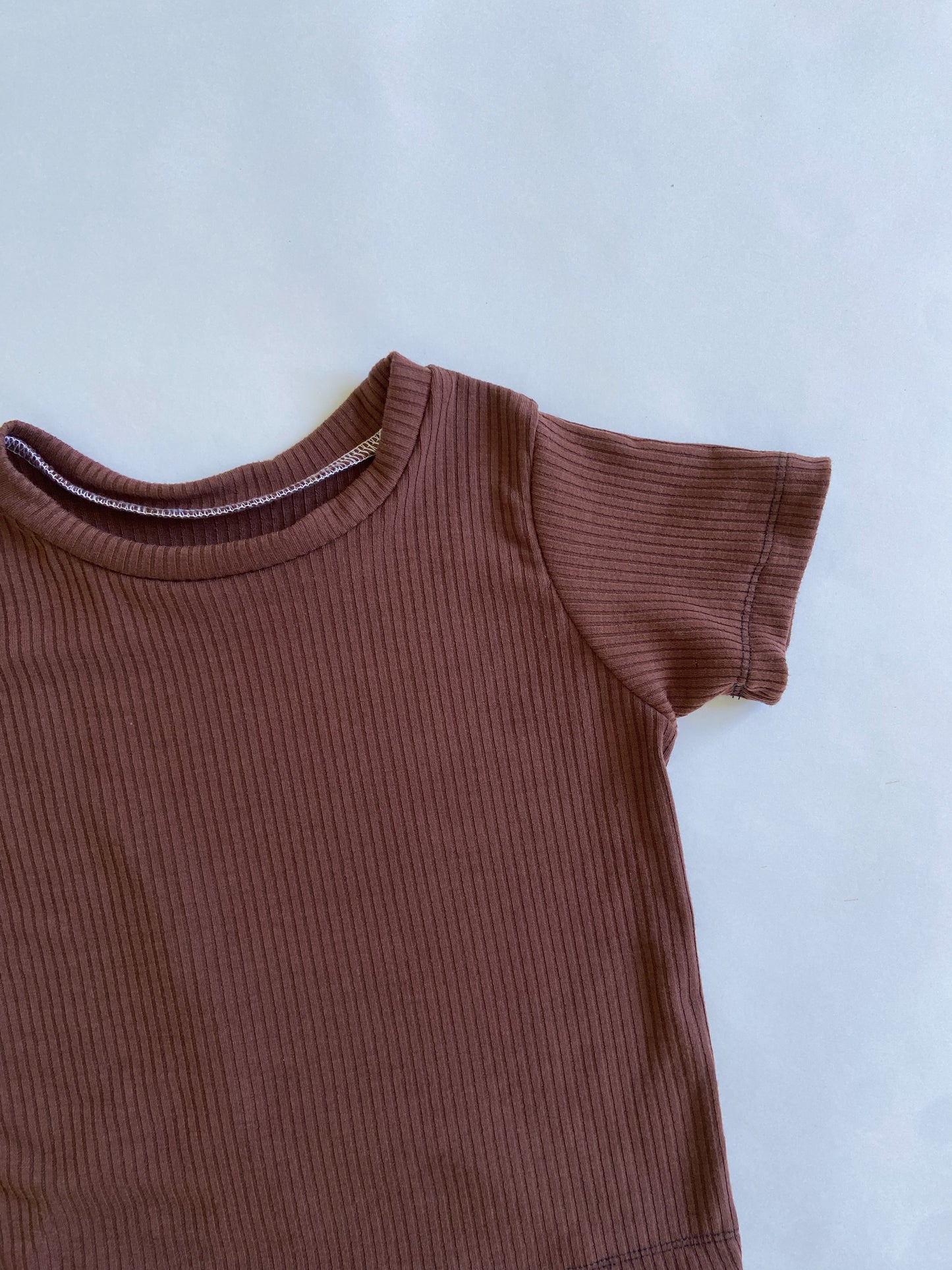 Basic Rib T-shirt - Chocolate Brown