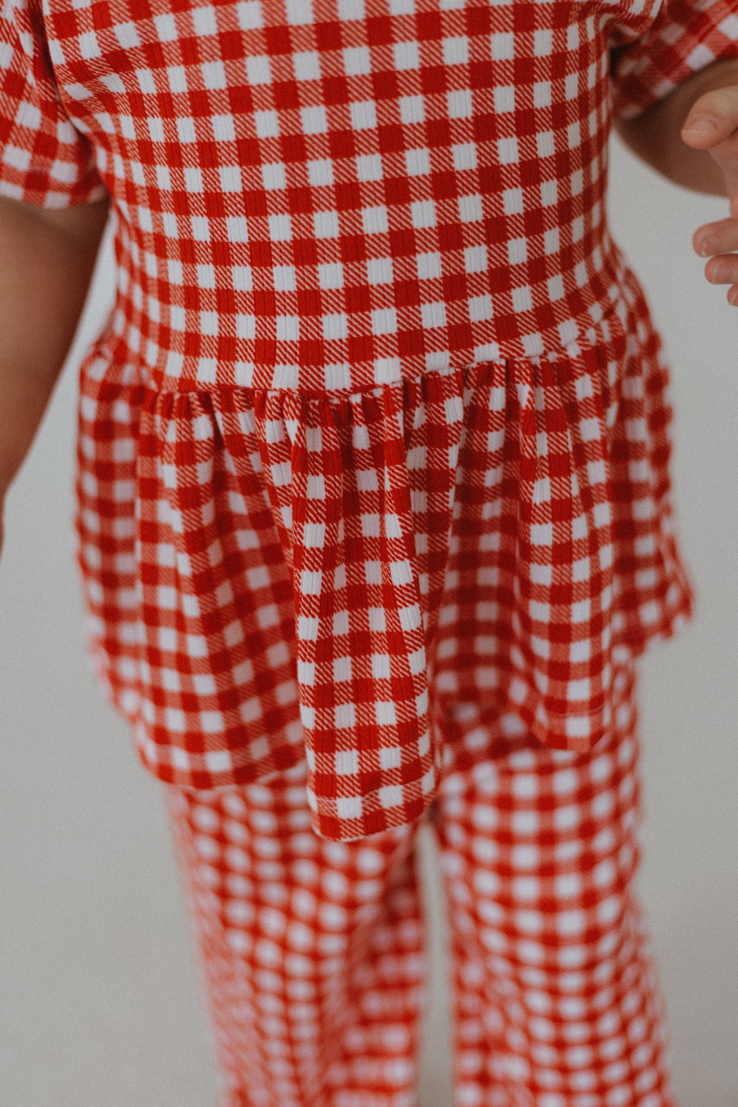 Red Gingham Peplum