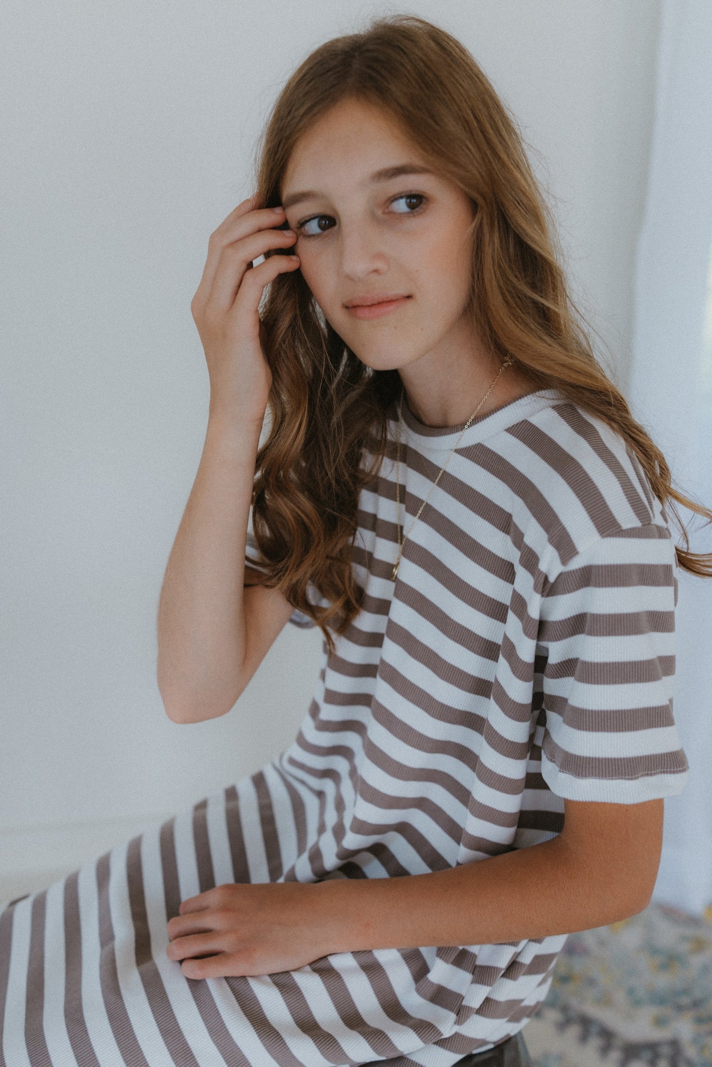 Striped Cocoa T-shirt Dress