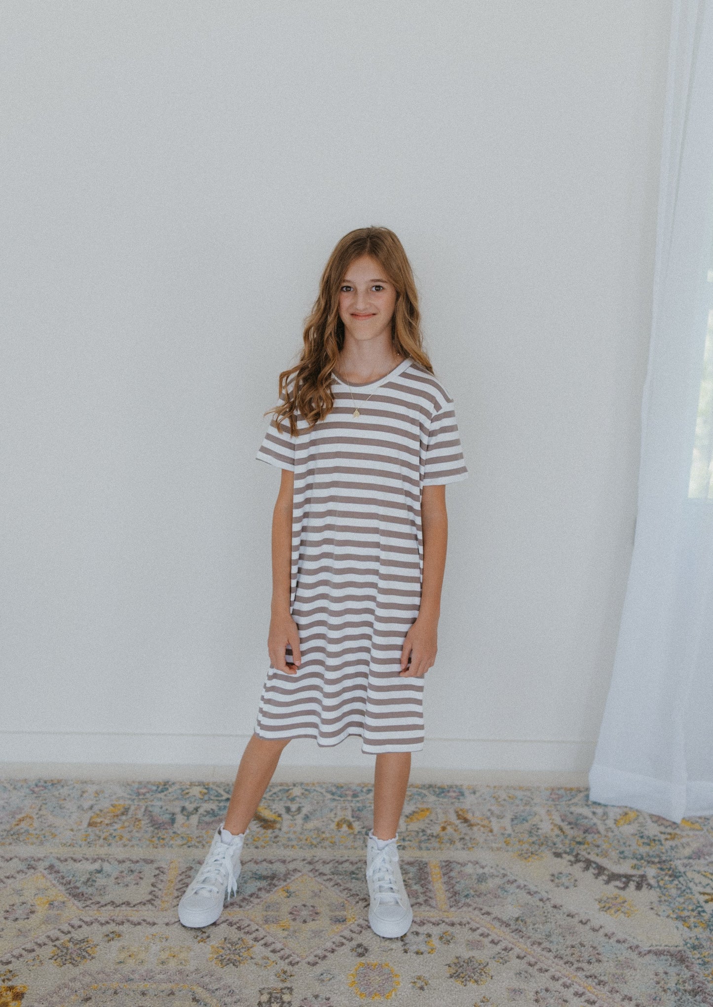 Striped Cocoa T-shirt Dress