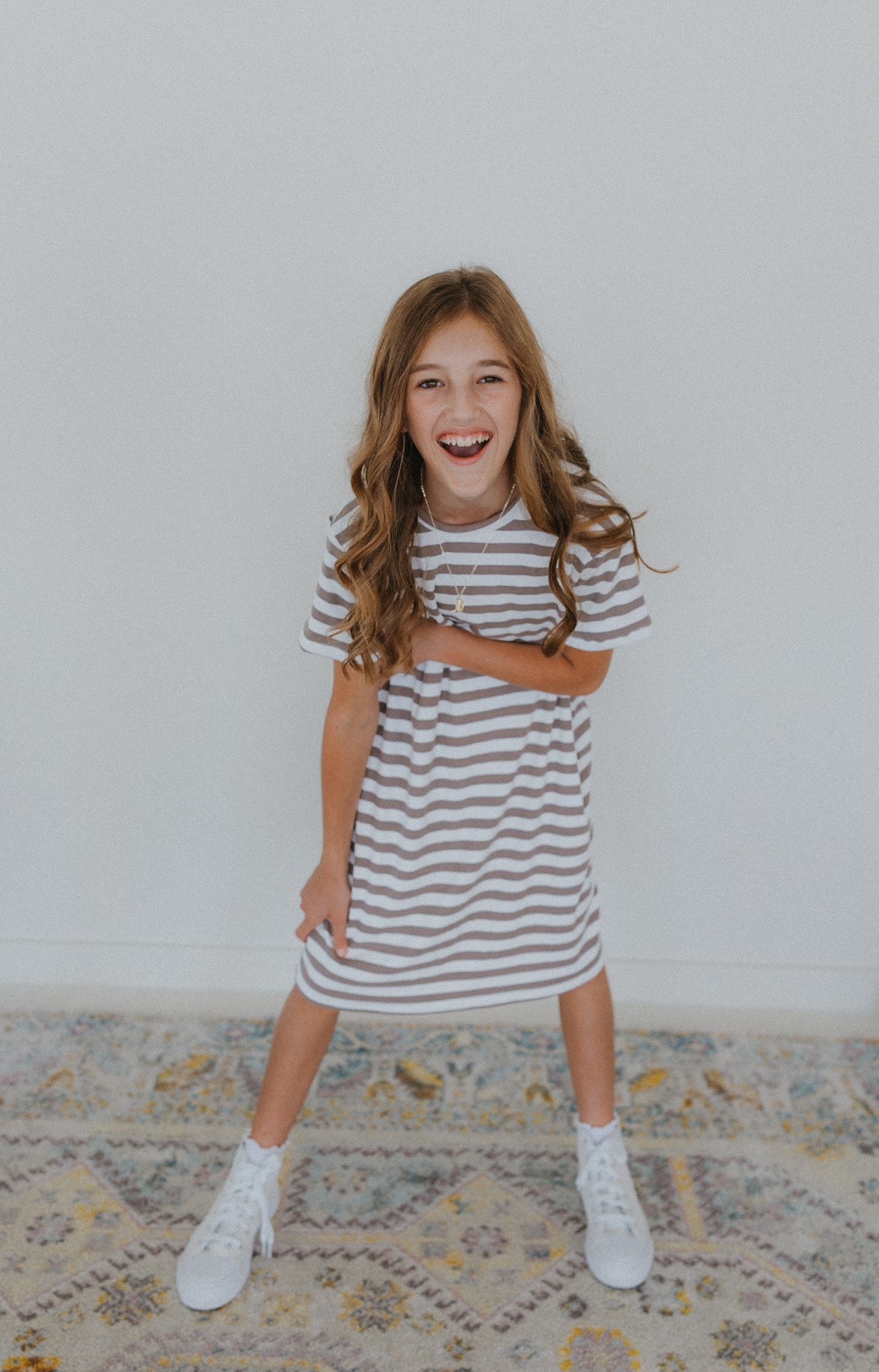 Striped Cocoa T-shirt Dress