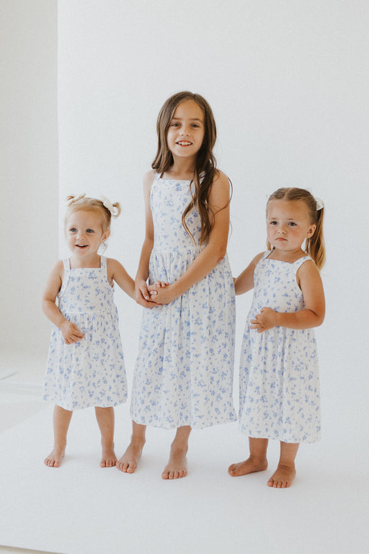 Blue Floral Babydoll Dress