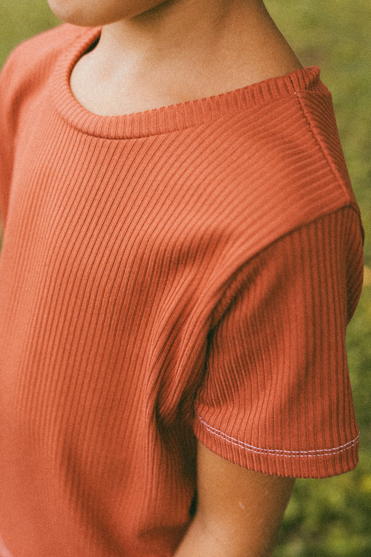 Basic Rib T-shirt - Red
