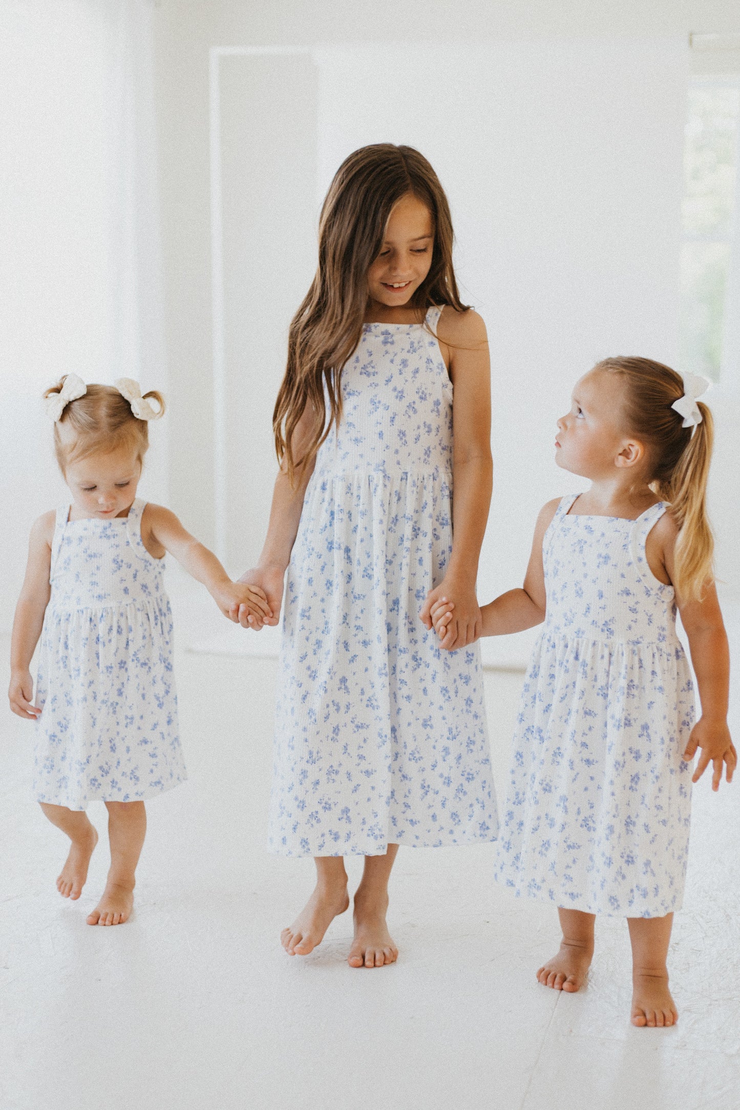 Blue Floral Babydoll Dress