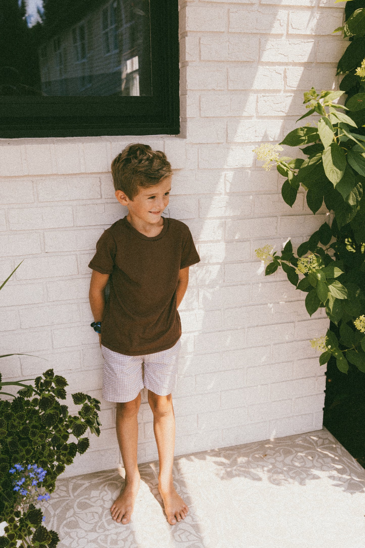 Basic Rib T-shirt - Chocolate Brown