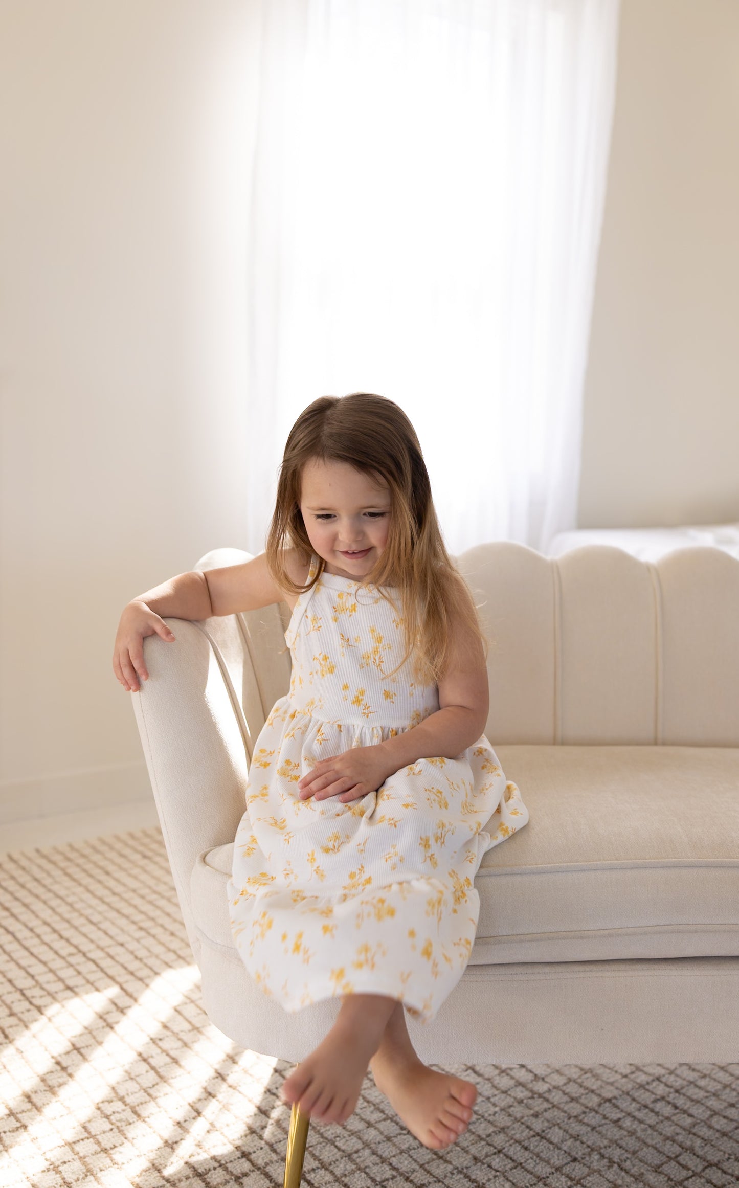 Butter Yellow Floral Dress