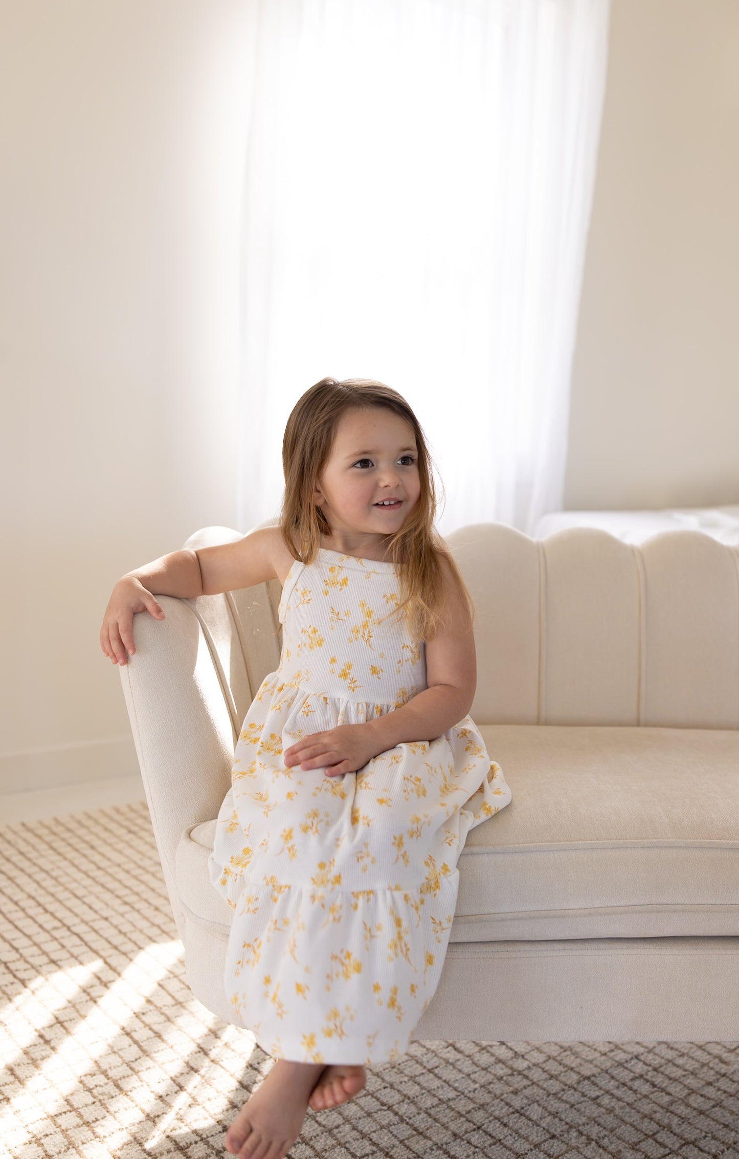 Butter Yellow Floral Dress