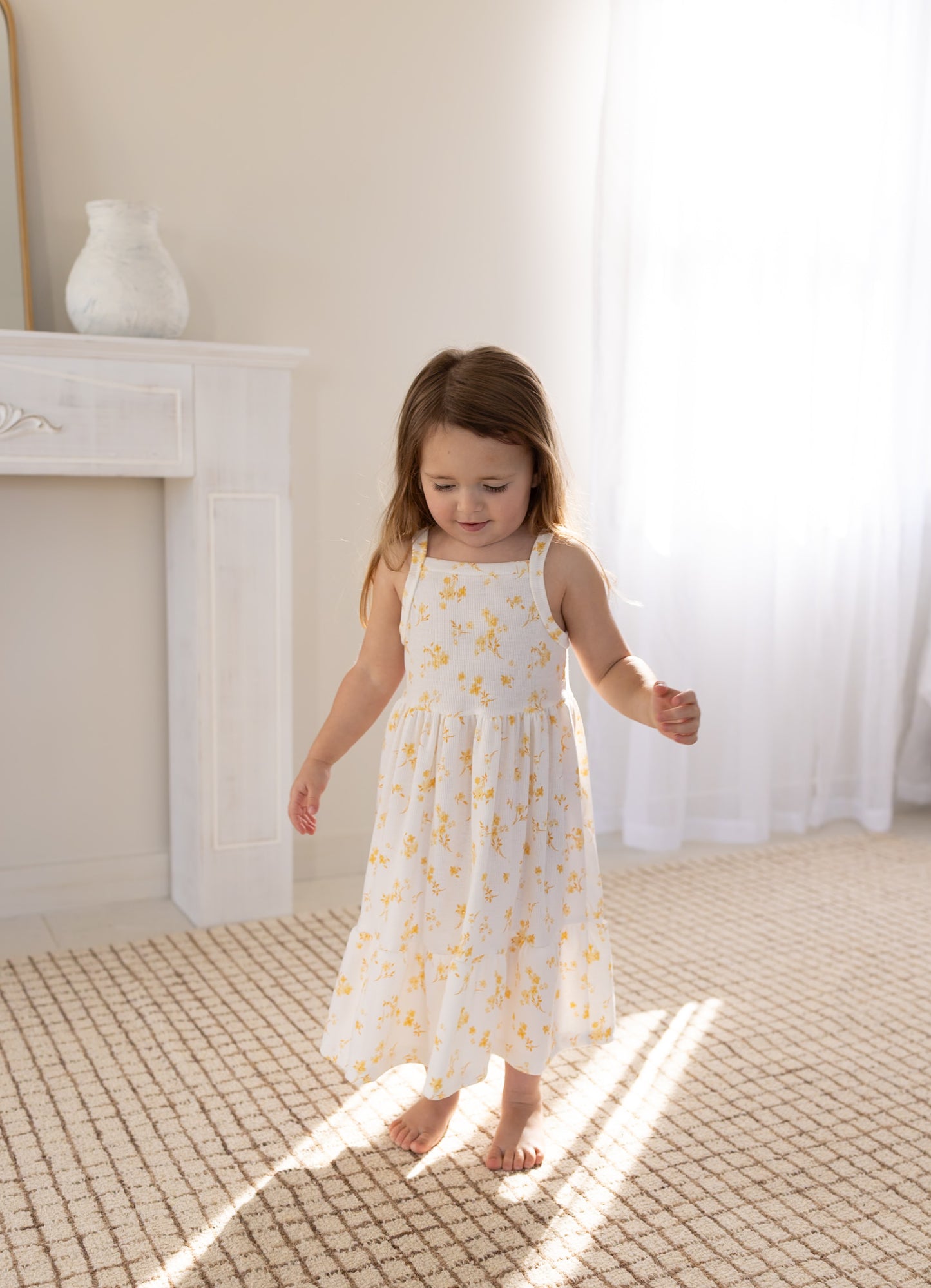 Butter Yellow Floral Dress