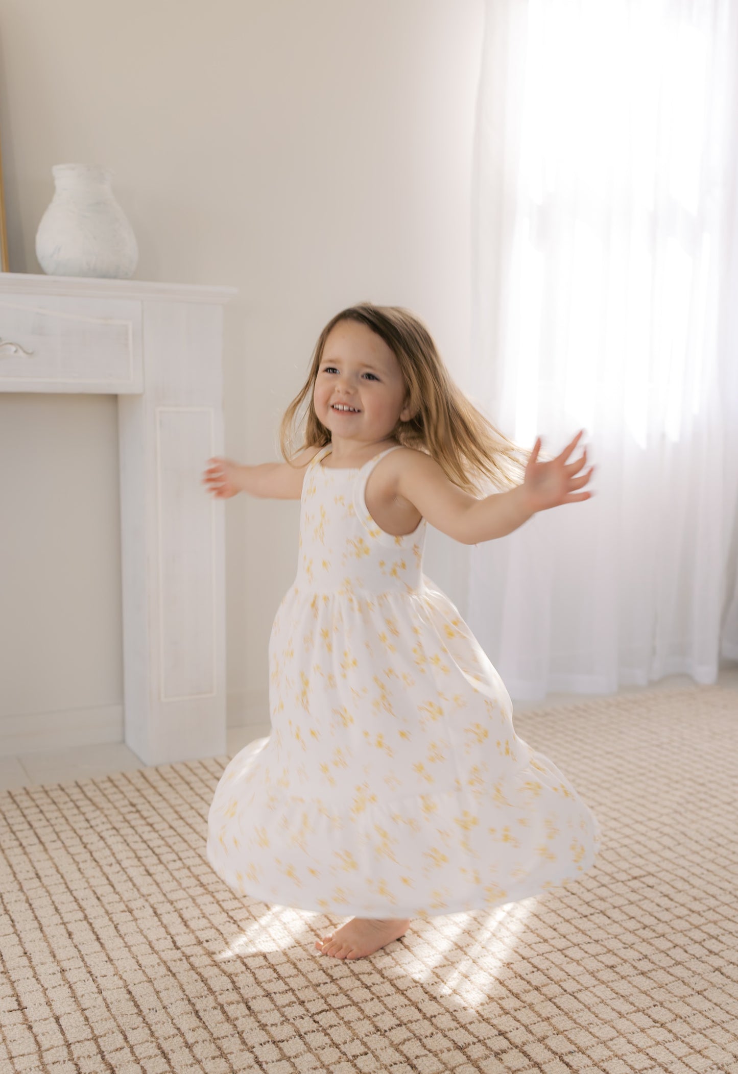 Butter Yellow Floral Dress