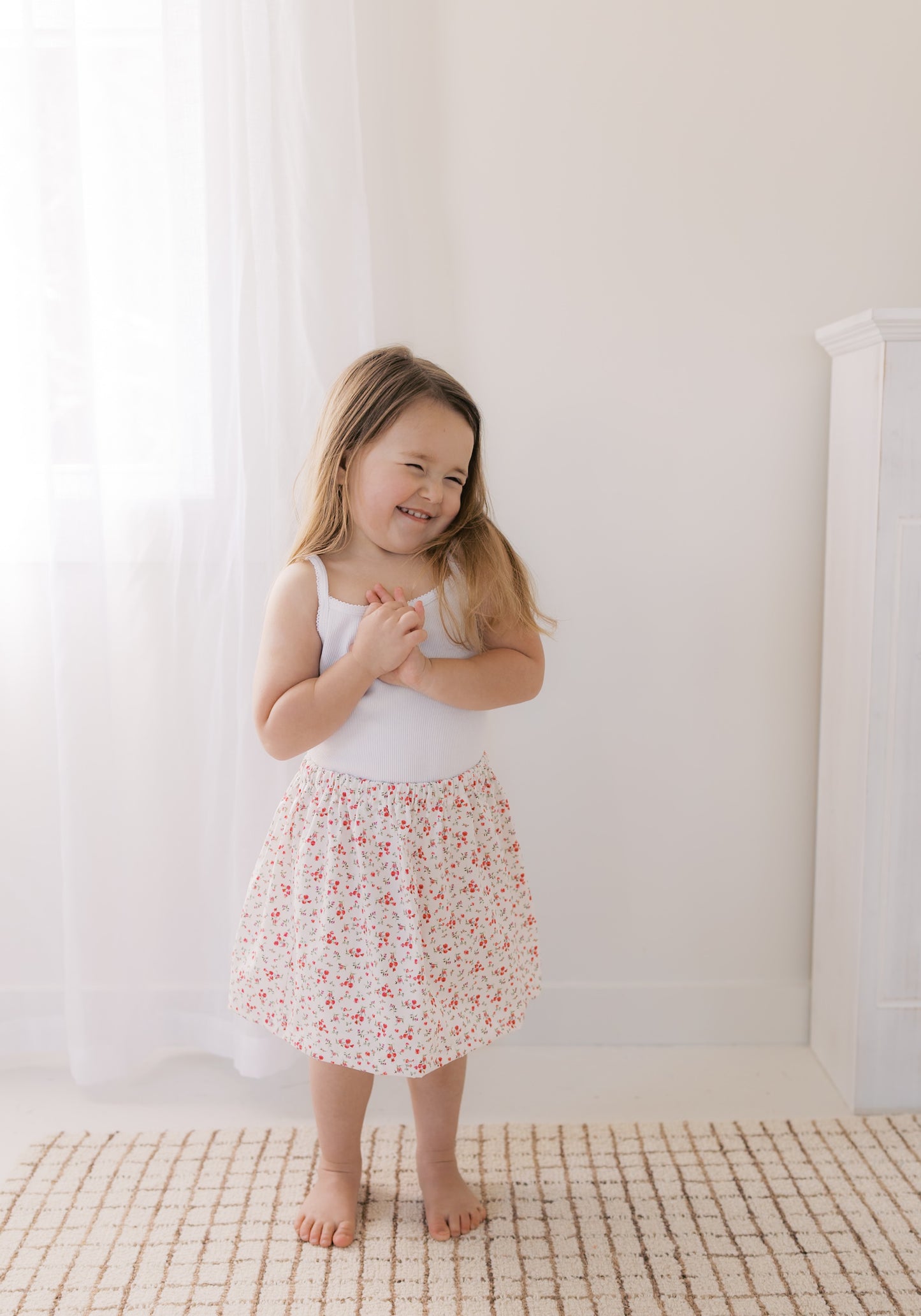 Pink Floral Skirt