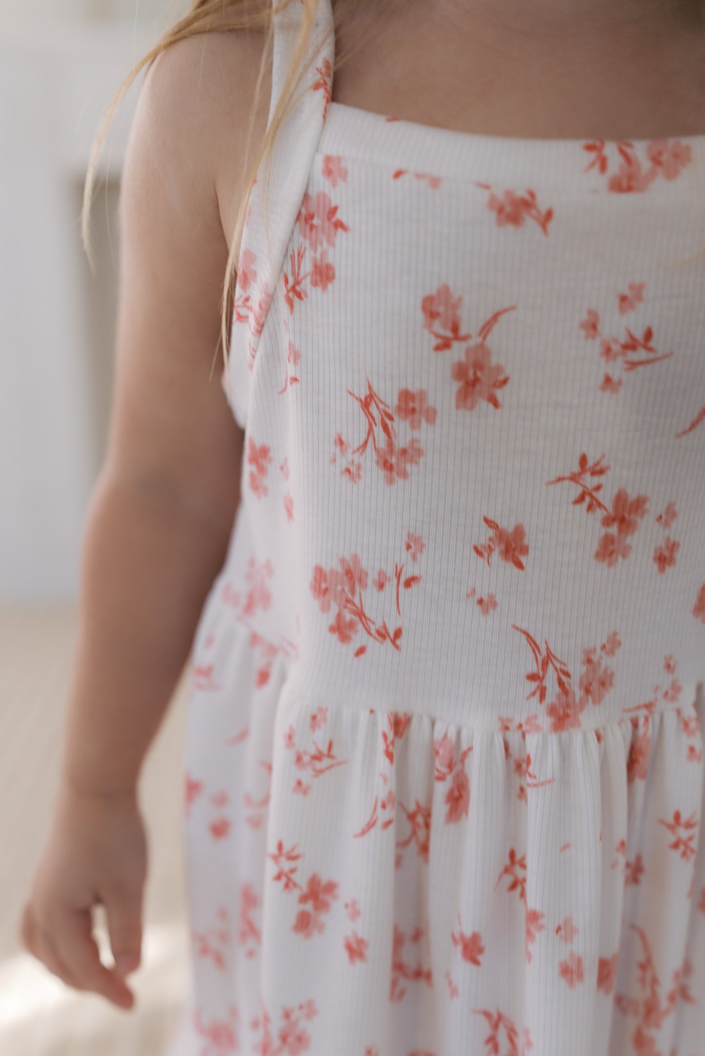 Coral Pink Floral Dress