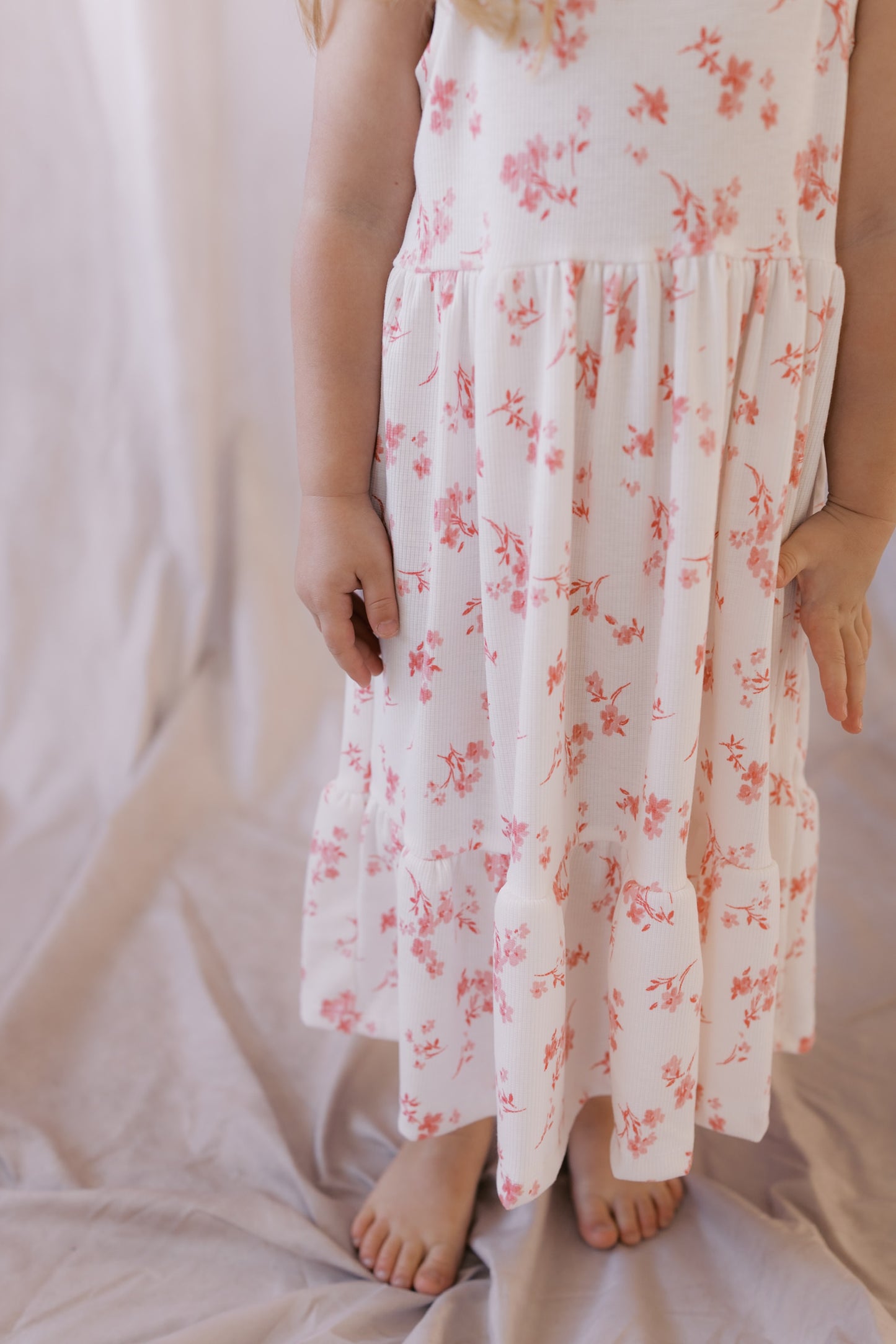 Coral Pink Floral Dress