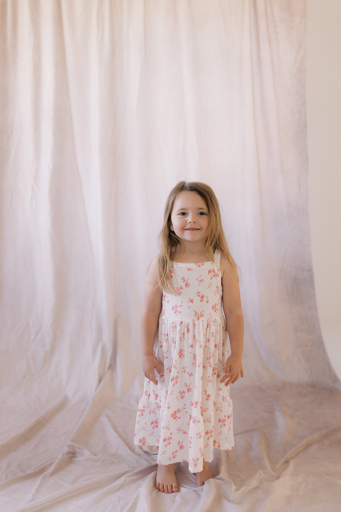 Coral Pink Floral Dress