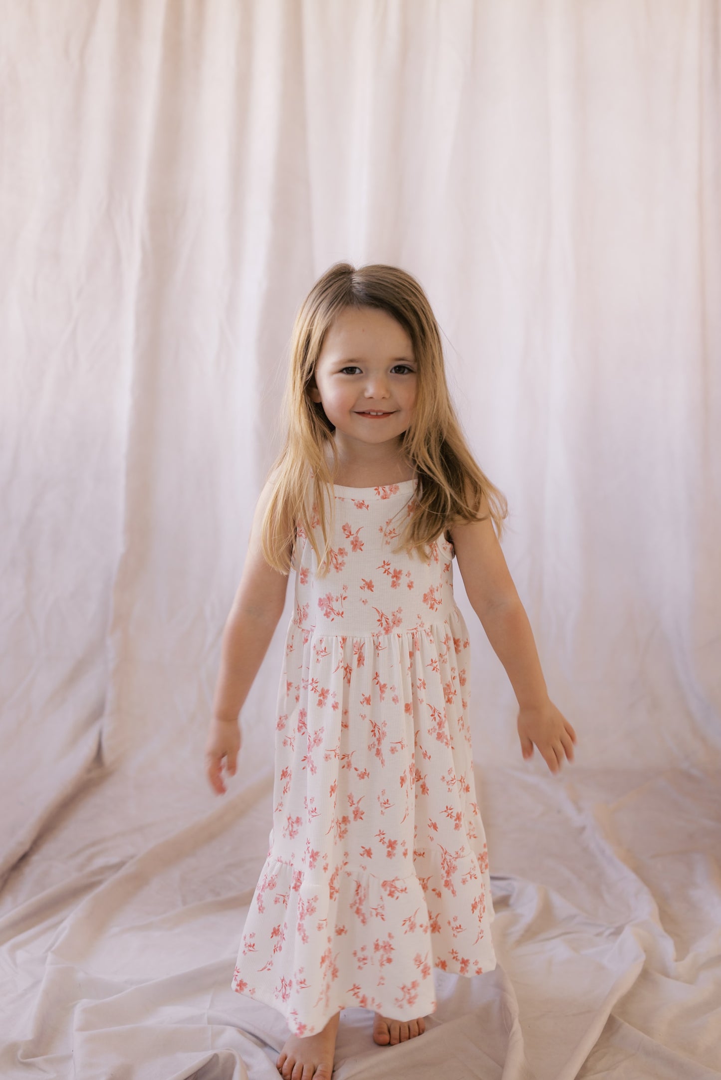 Coral Pink Floral Dress
