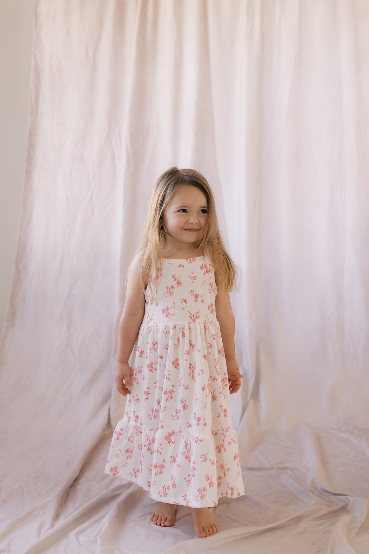 Coral Pink Floral Dress