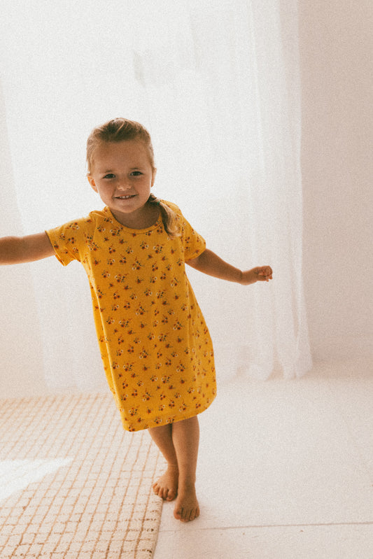 Marigold Floral Shift Dress