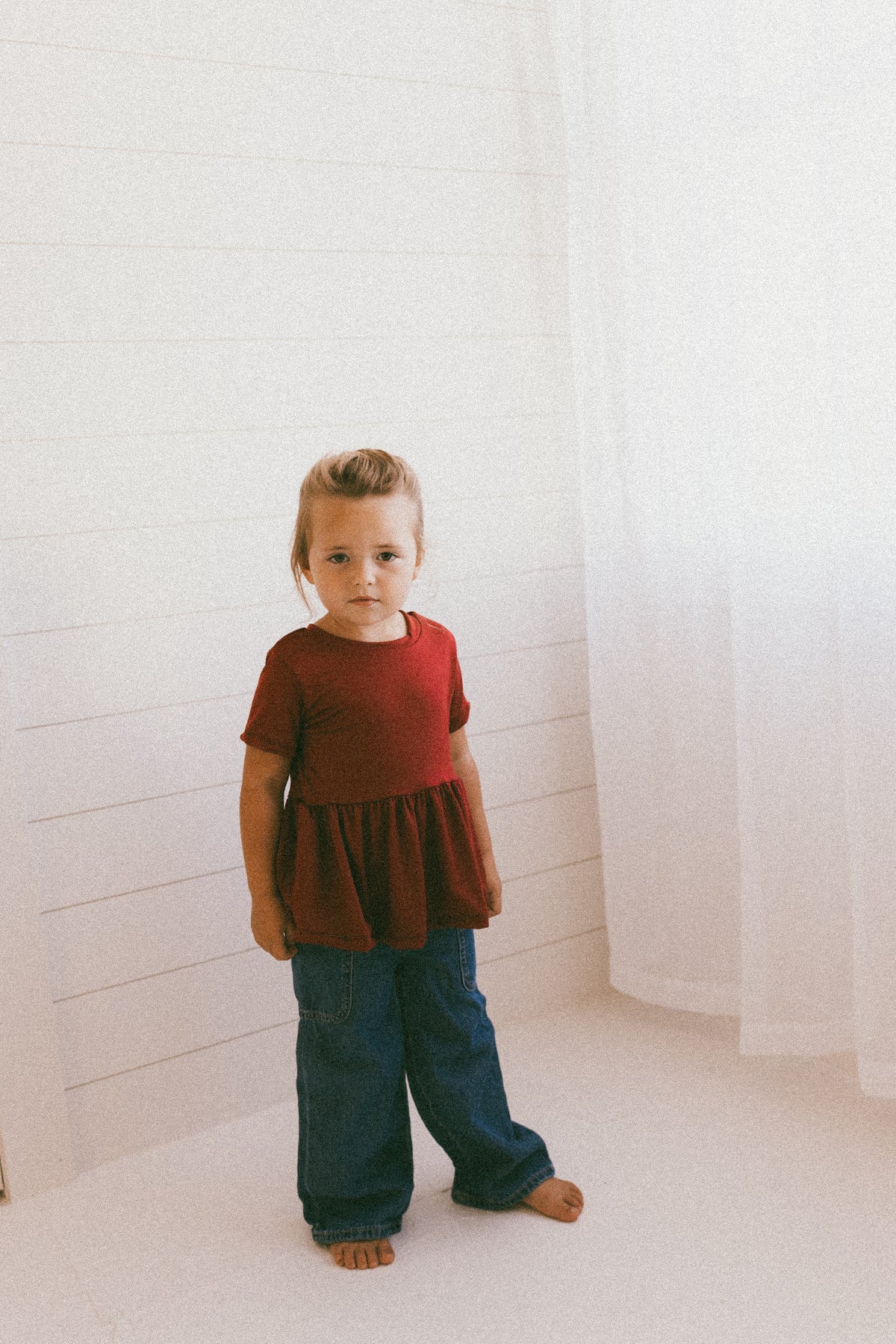 Merlot Peplum Top