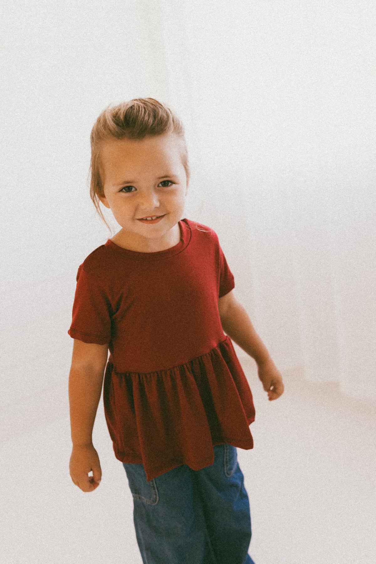 Merlot Peplum Top