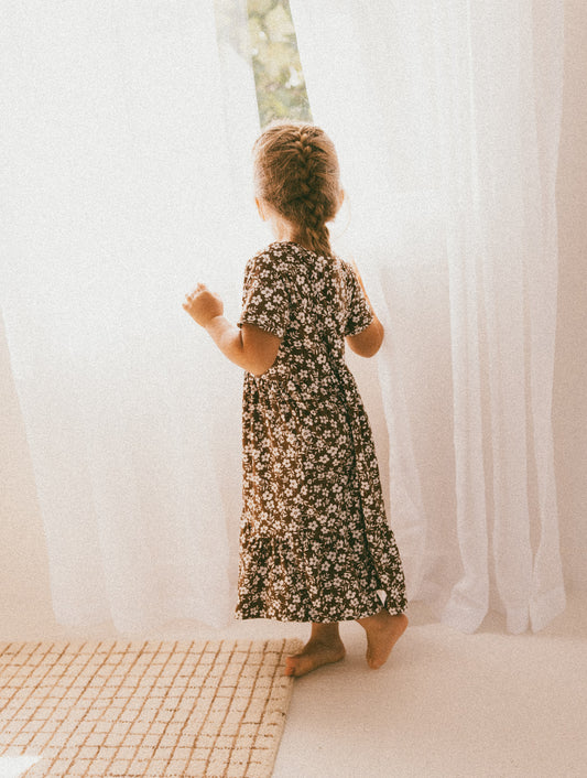 Brown Floral Dress