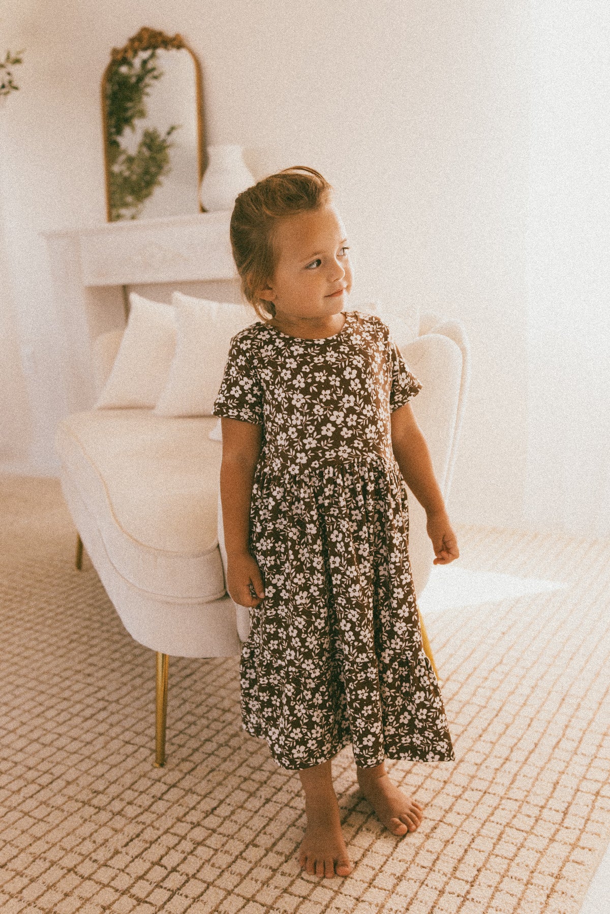Brown Floral Dress
