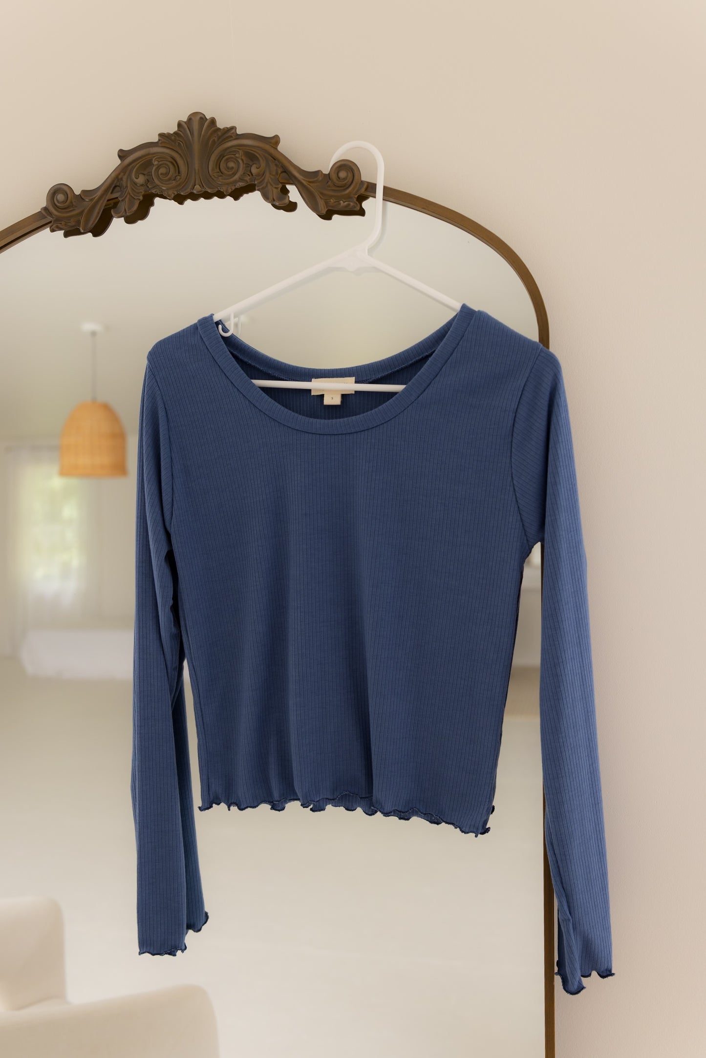 The Ruby Top  - Navy Denim Rib