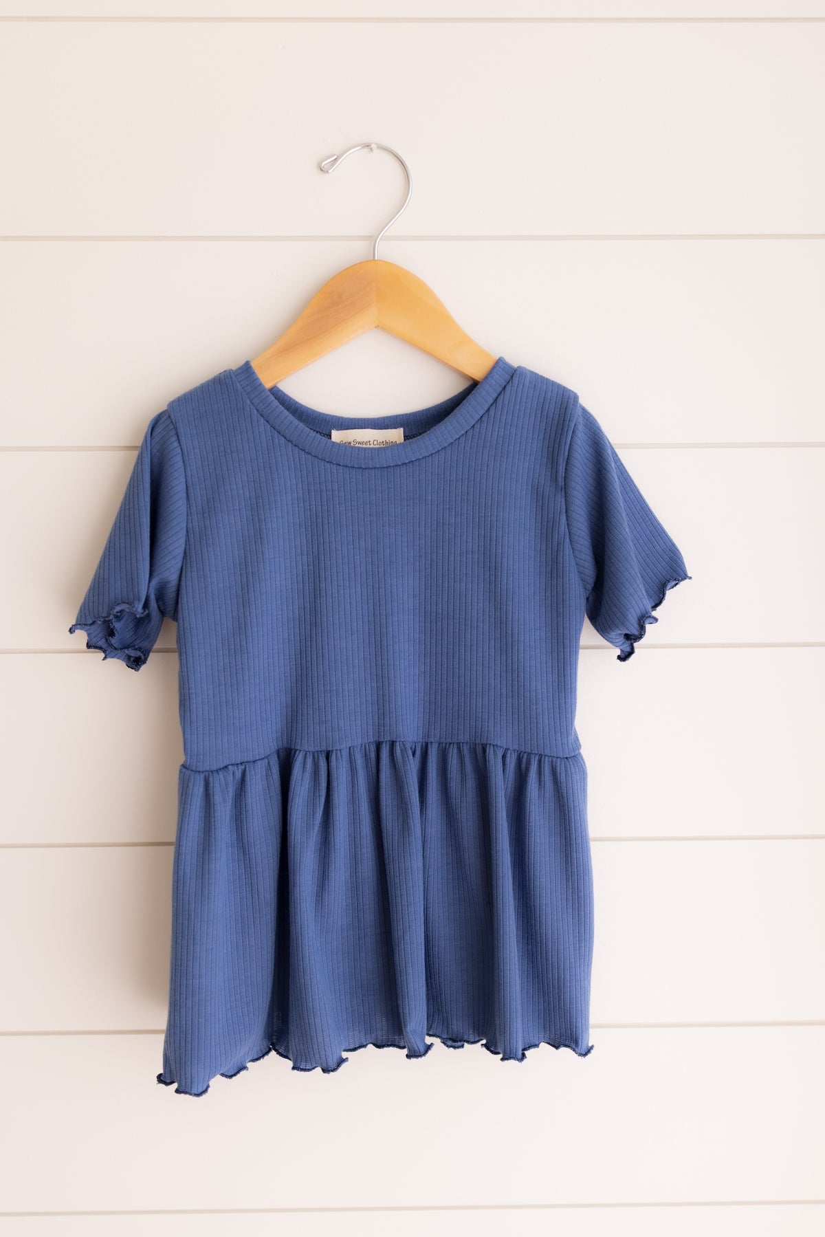 Rib Peplum Top  -2 colors