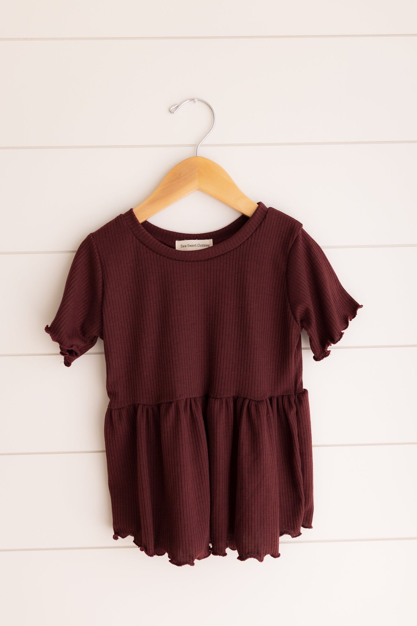 Rib Peplum Top  -2 colors