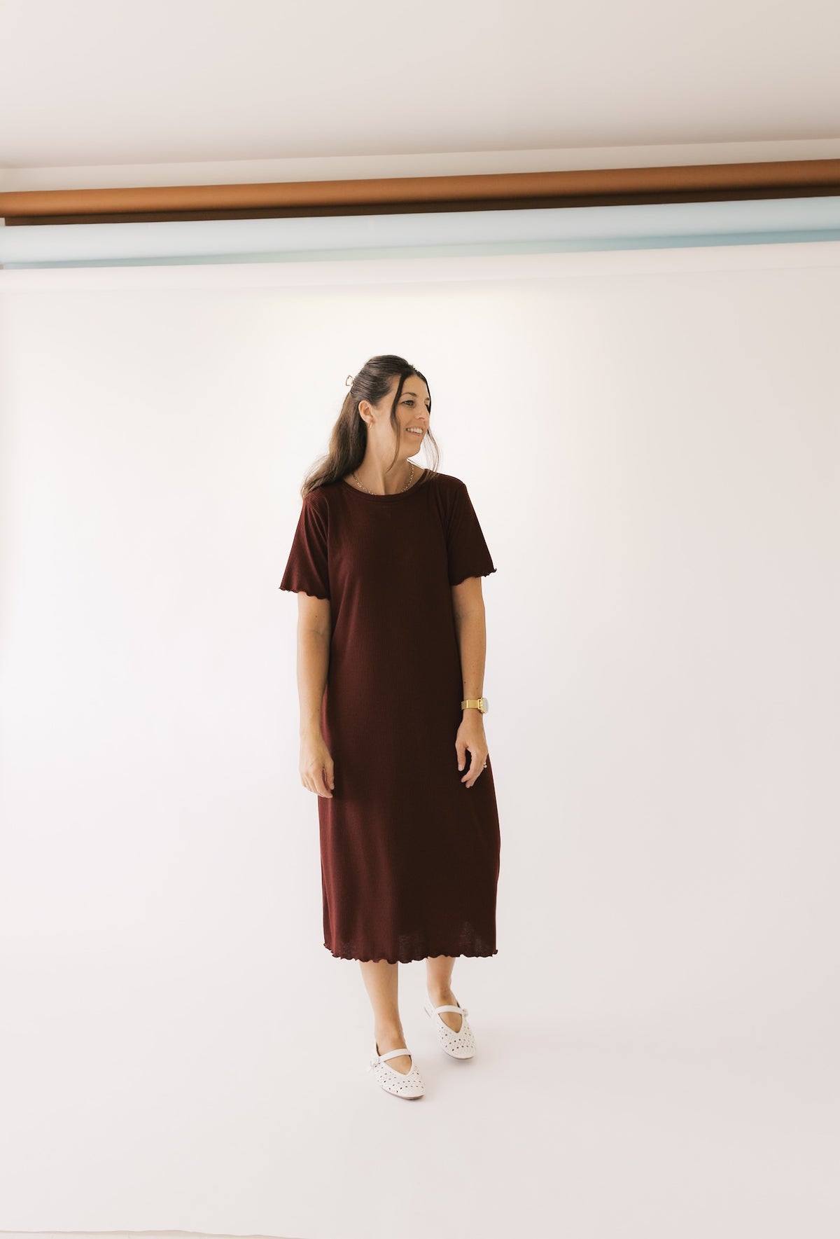 The Everyday Dress - Burgundy Rib