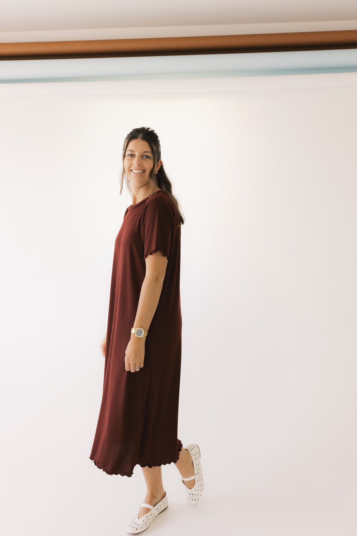 The Everyday Dress - Burgundy Rib