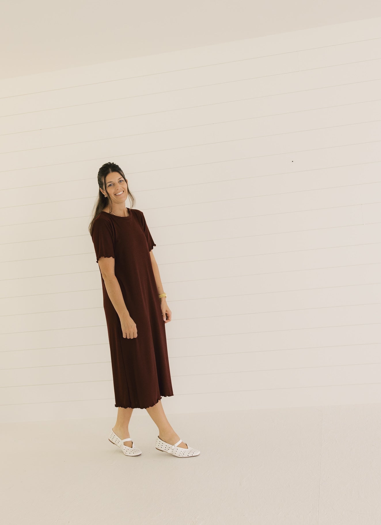 The Everyday Dress - Burgundy Rib