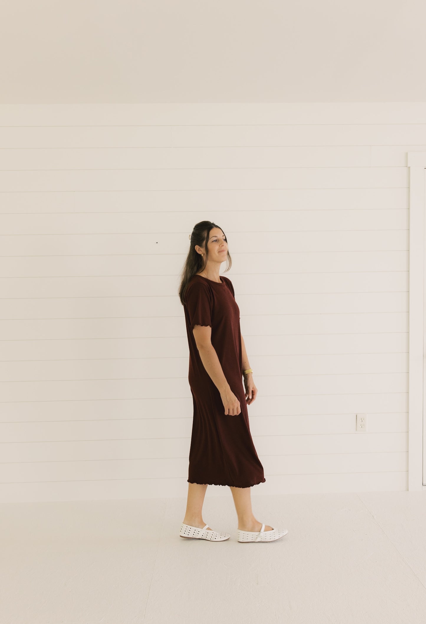 The Everyday Dress - Burgundy Rib