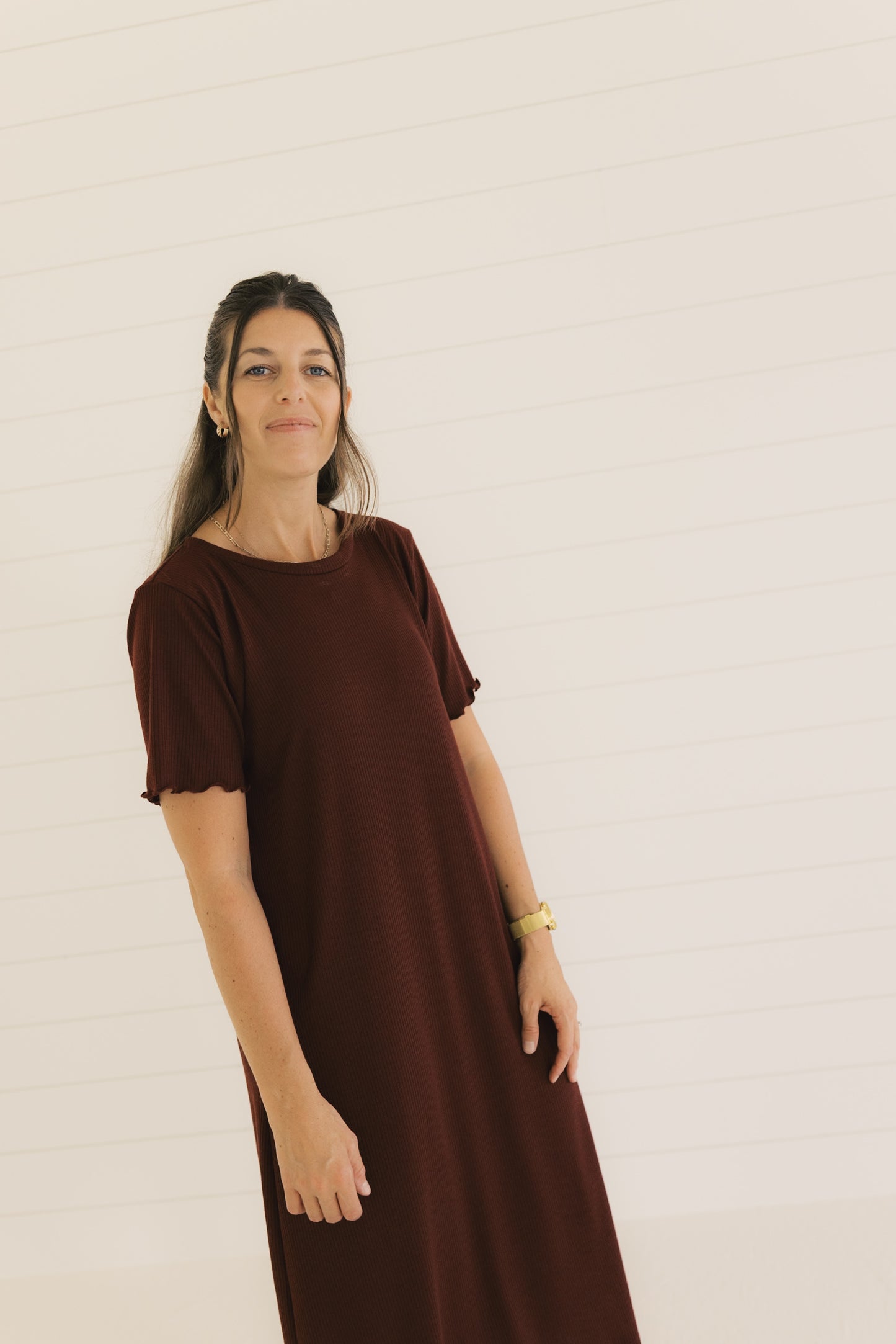 The Everyday Dress - Burgundy Rib