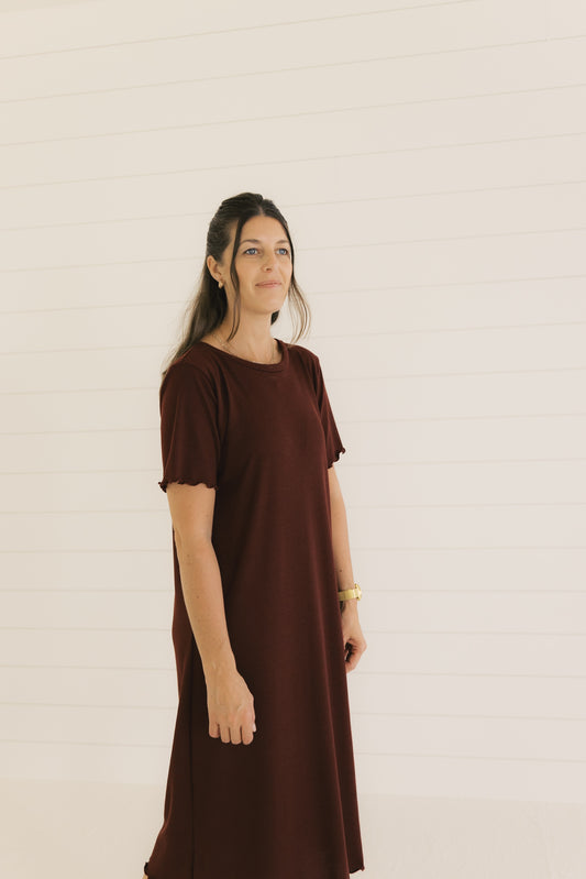 The Everyday Dress - Burgundy Rib