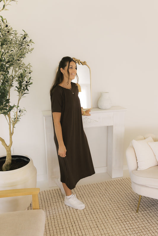 The Everyday Dress  -Chocolate Brown