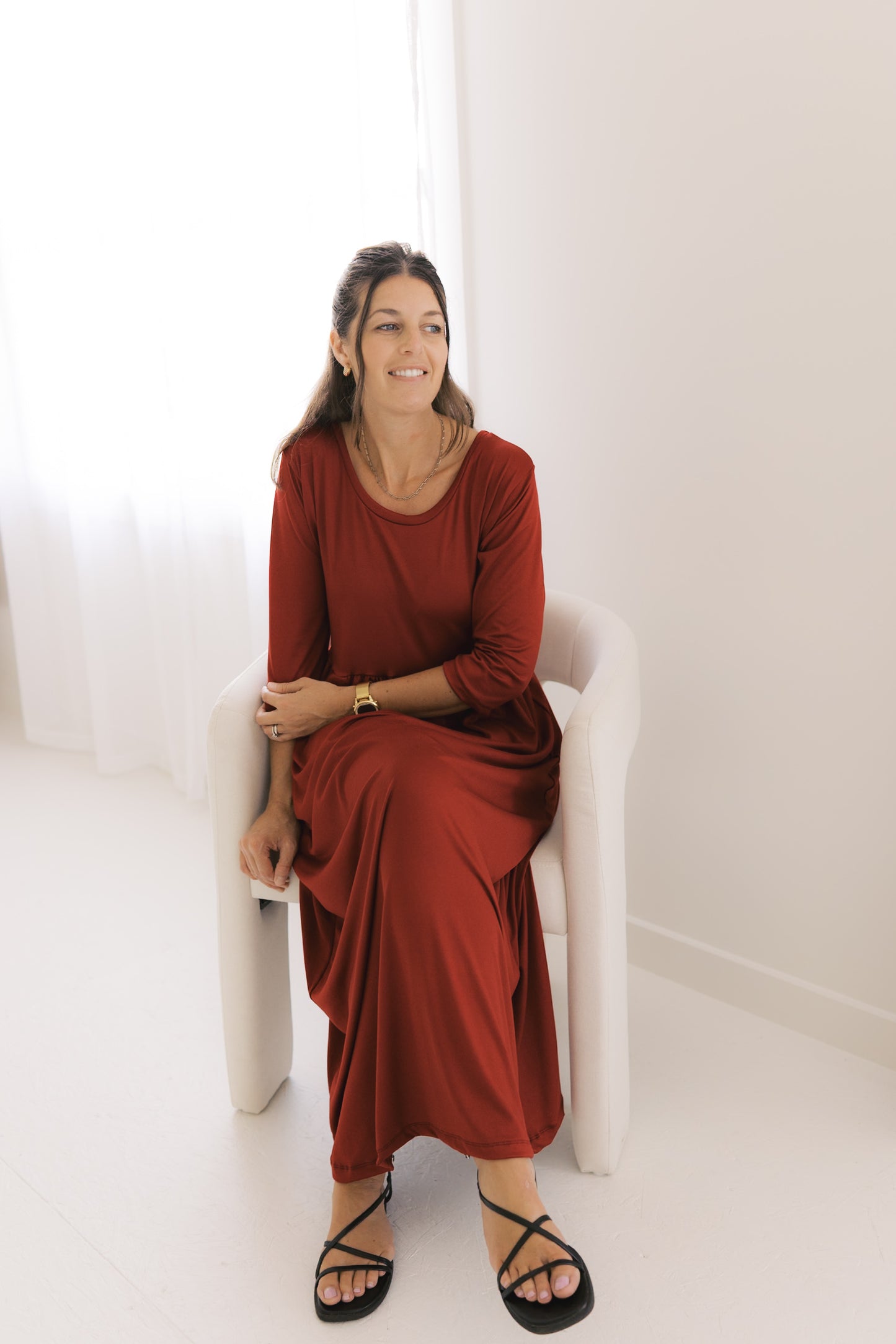 The Claire Dress - Merlot