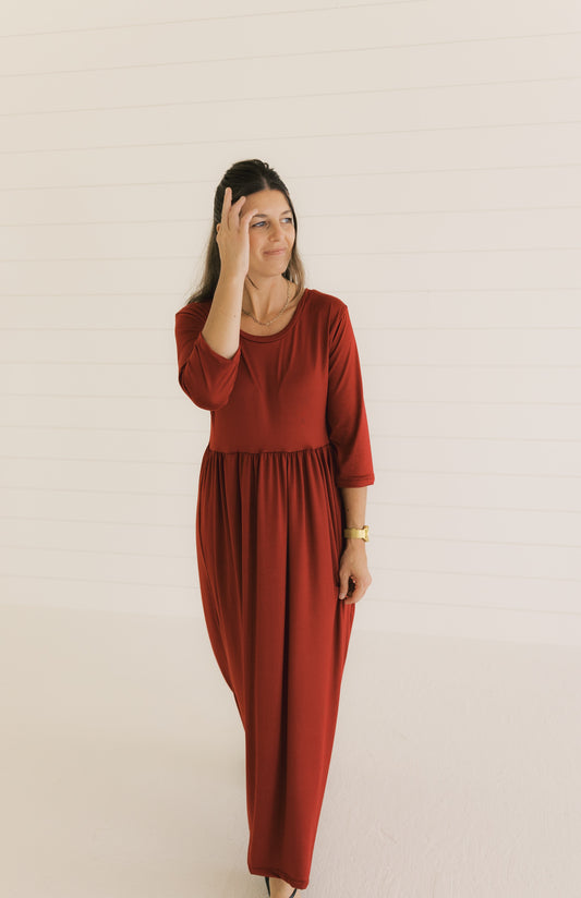 The Claire Dress - Merlot