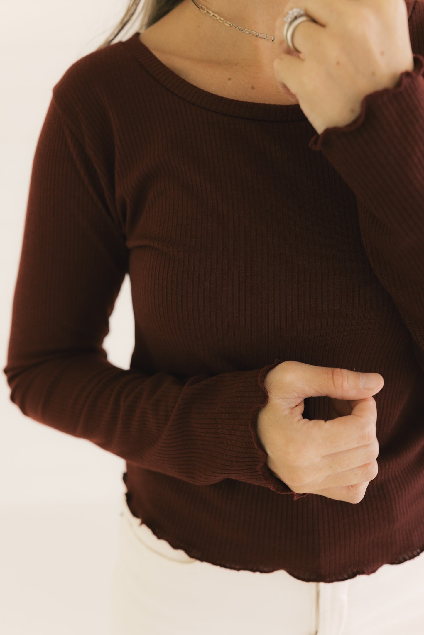 The Ruby Top  - Burgundy Rib