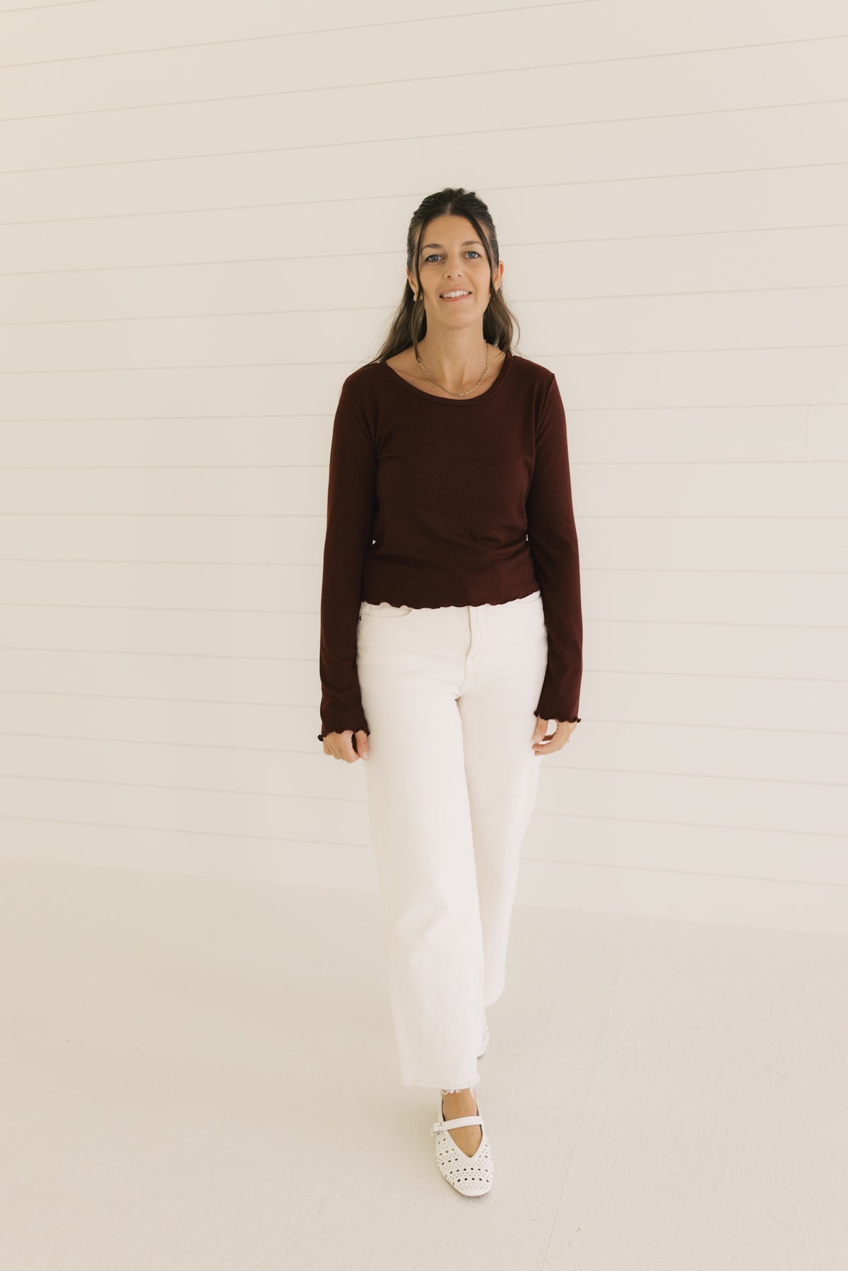 The Ruby Top  - Burgundy Rib
