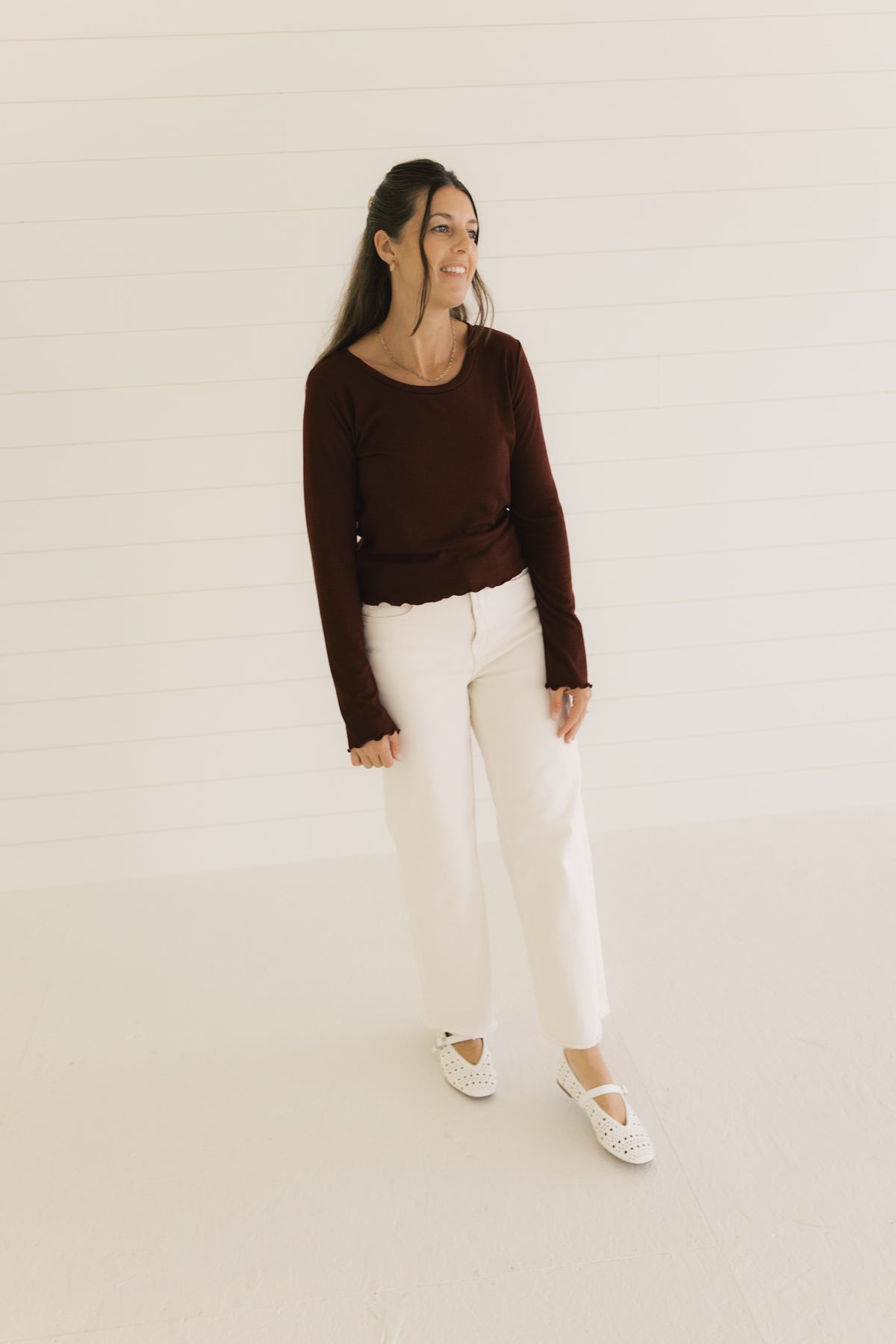 The Ruby Top  - Burgundy Rib
