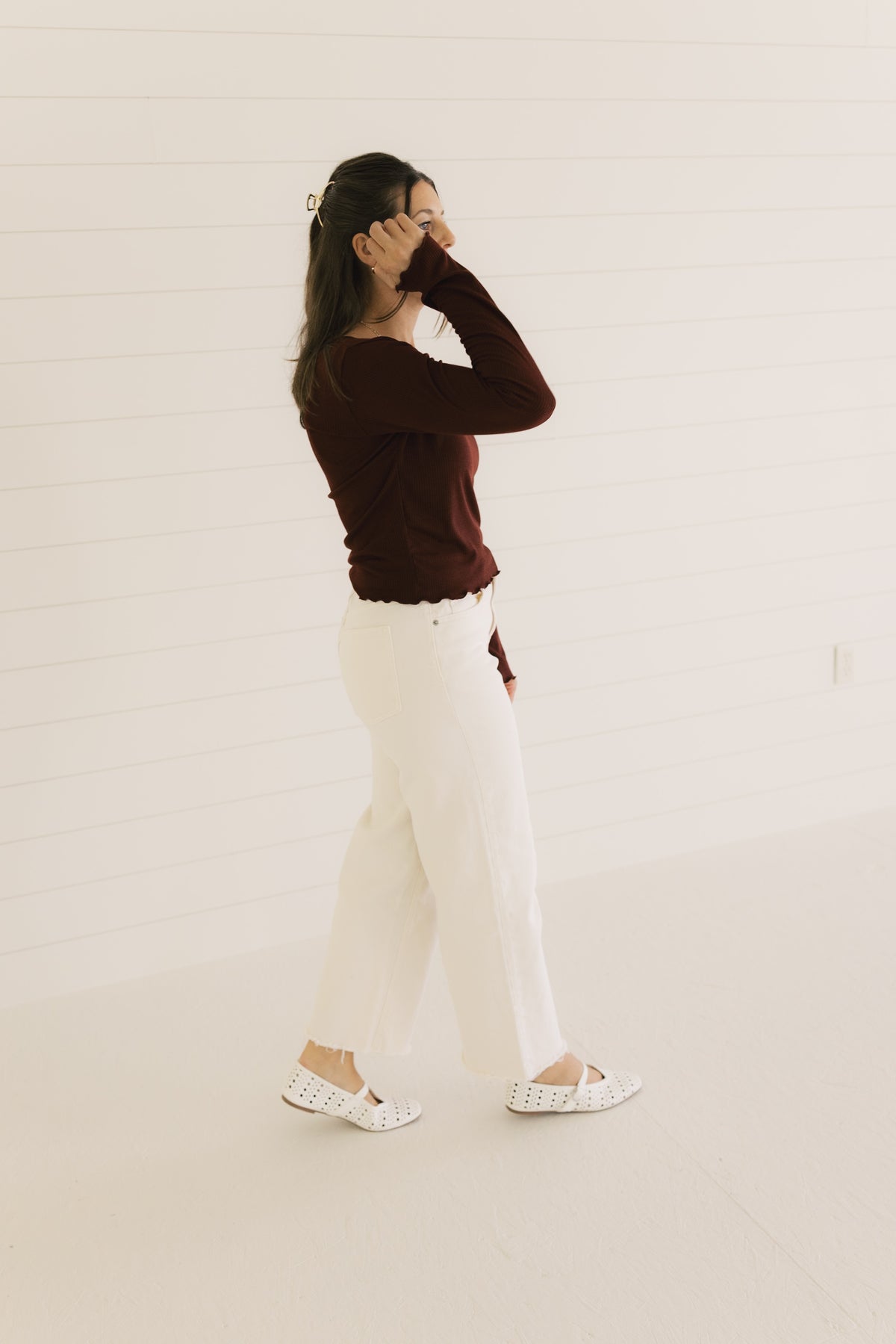 The Ruby Top  - Burgundy Rib