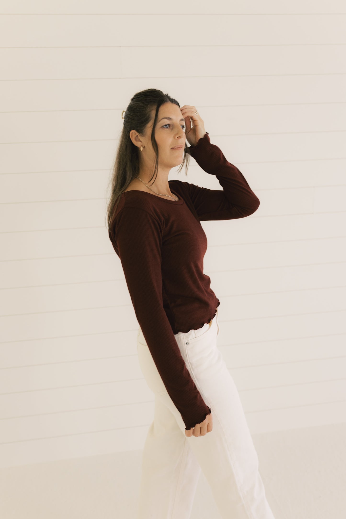 The Ruby Top  - Burgundy Rib