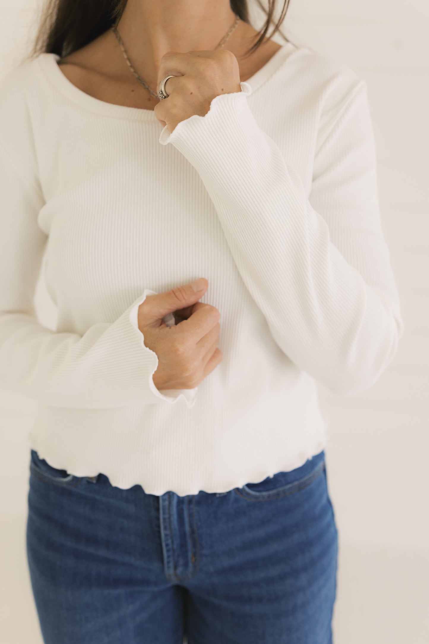 The Ruby Top  - Ivory Rib