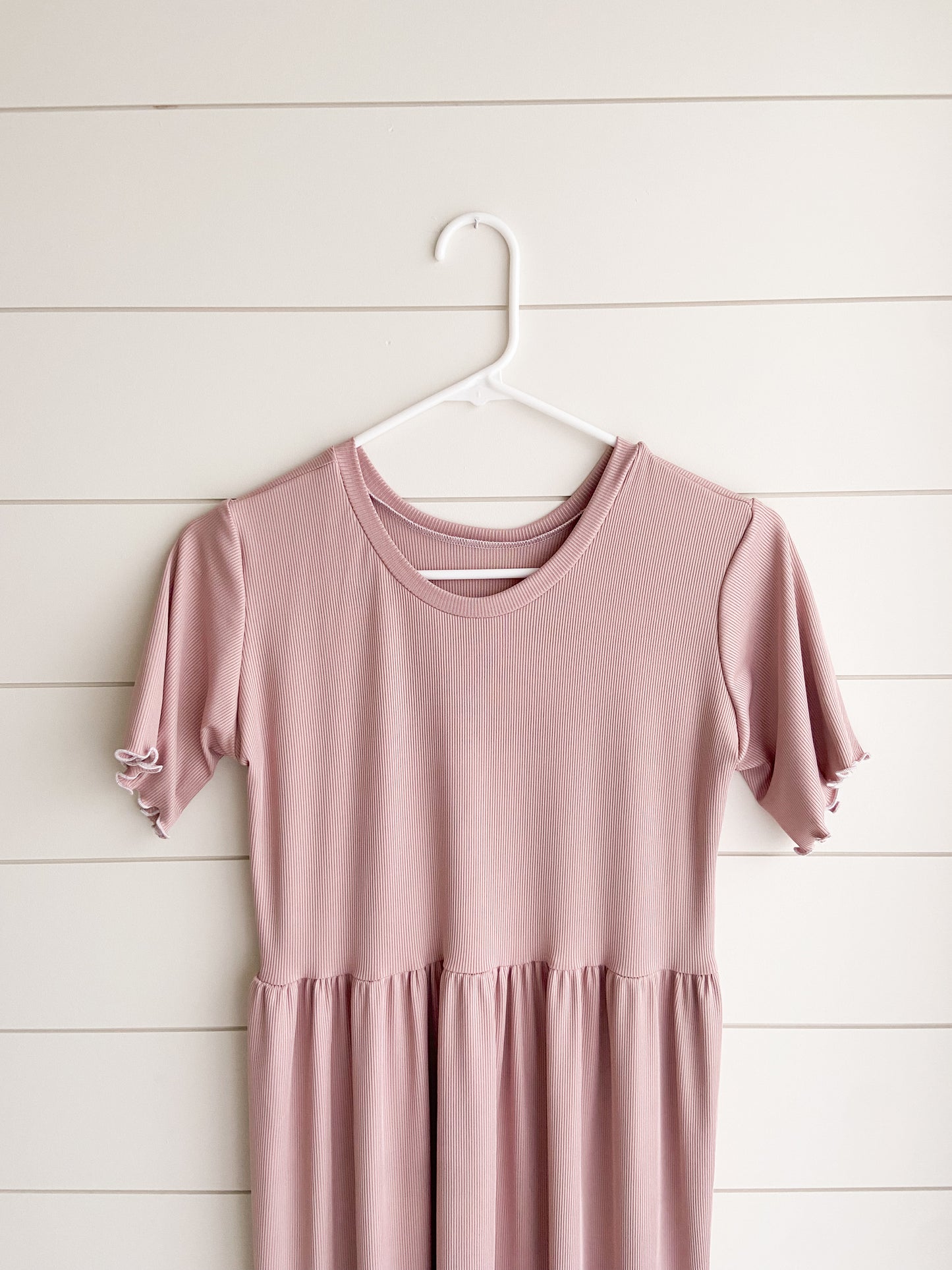 Mauve Rib Midi Dress