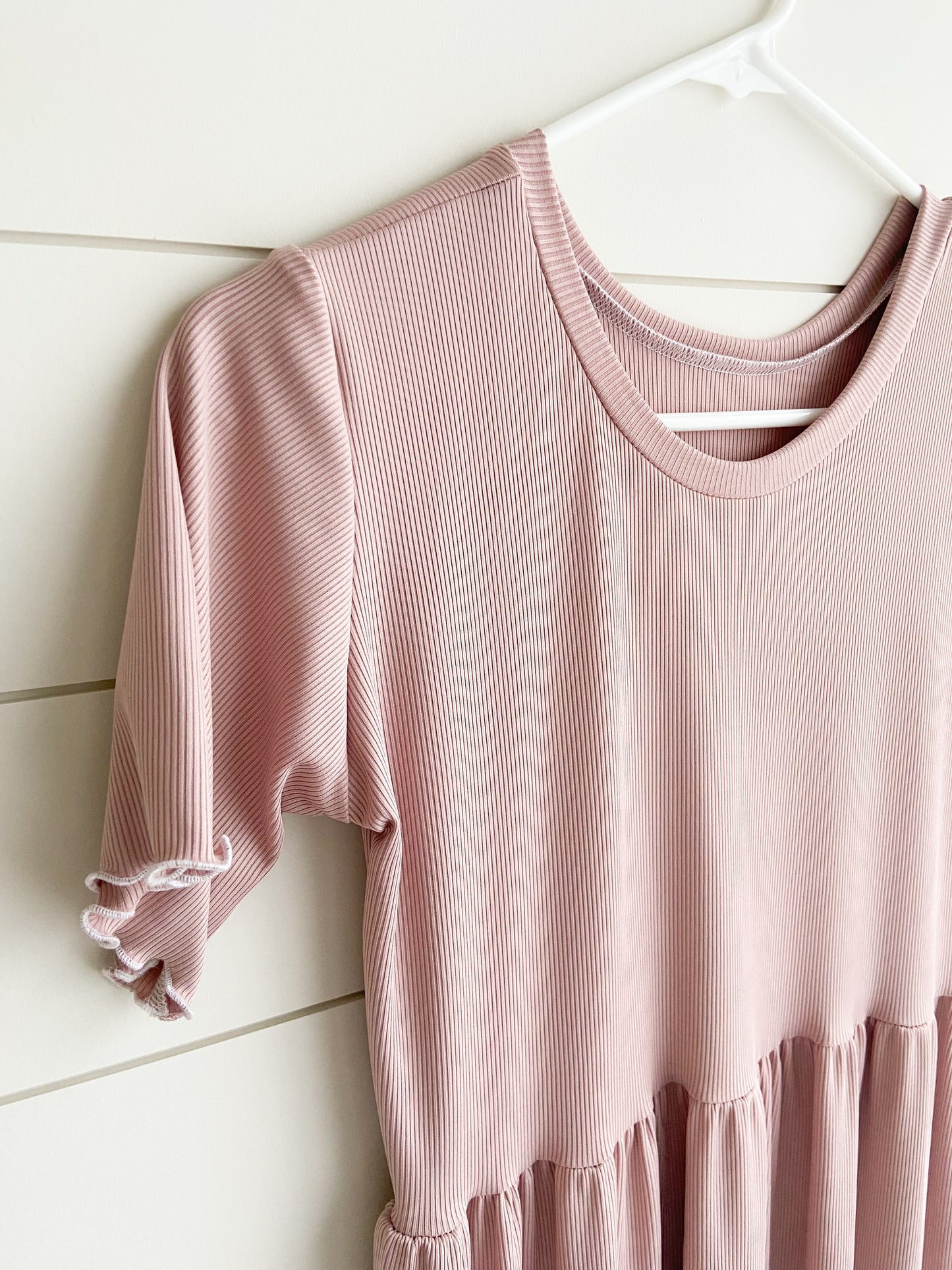 Mauve Rib Midi Dress