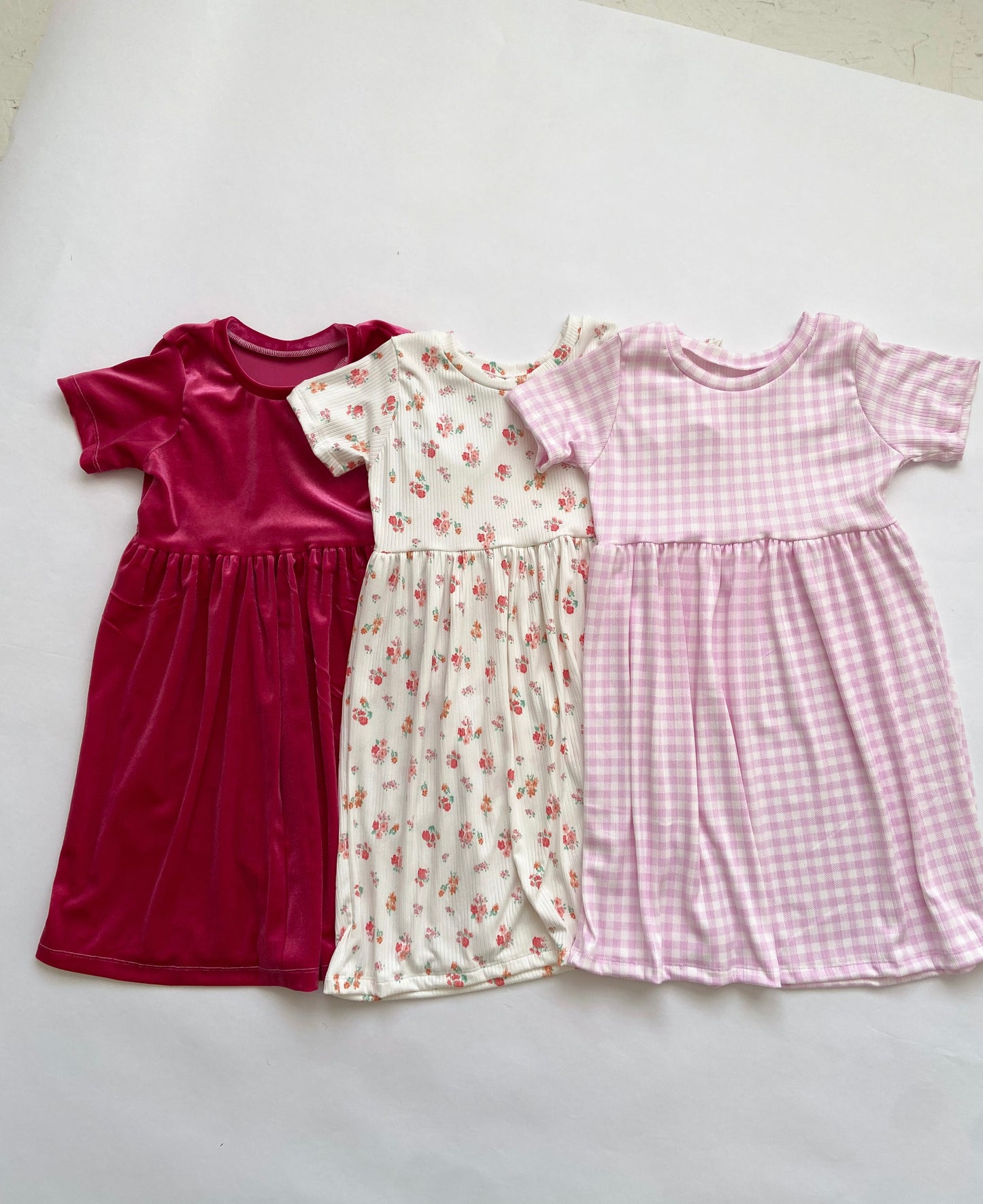 Pink Velvet Babydoll Dress