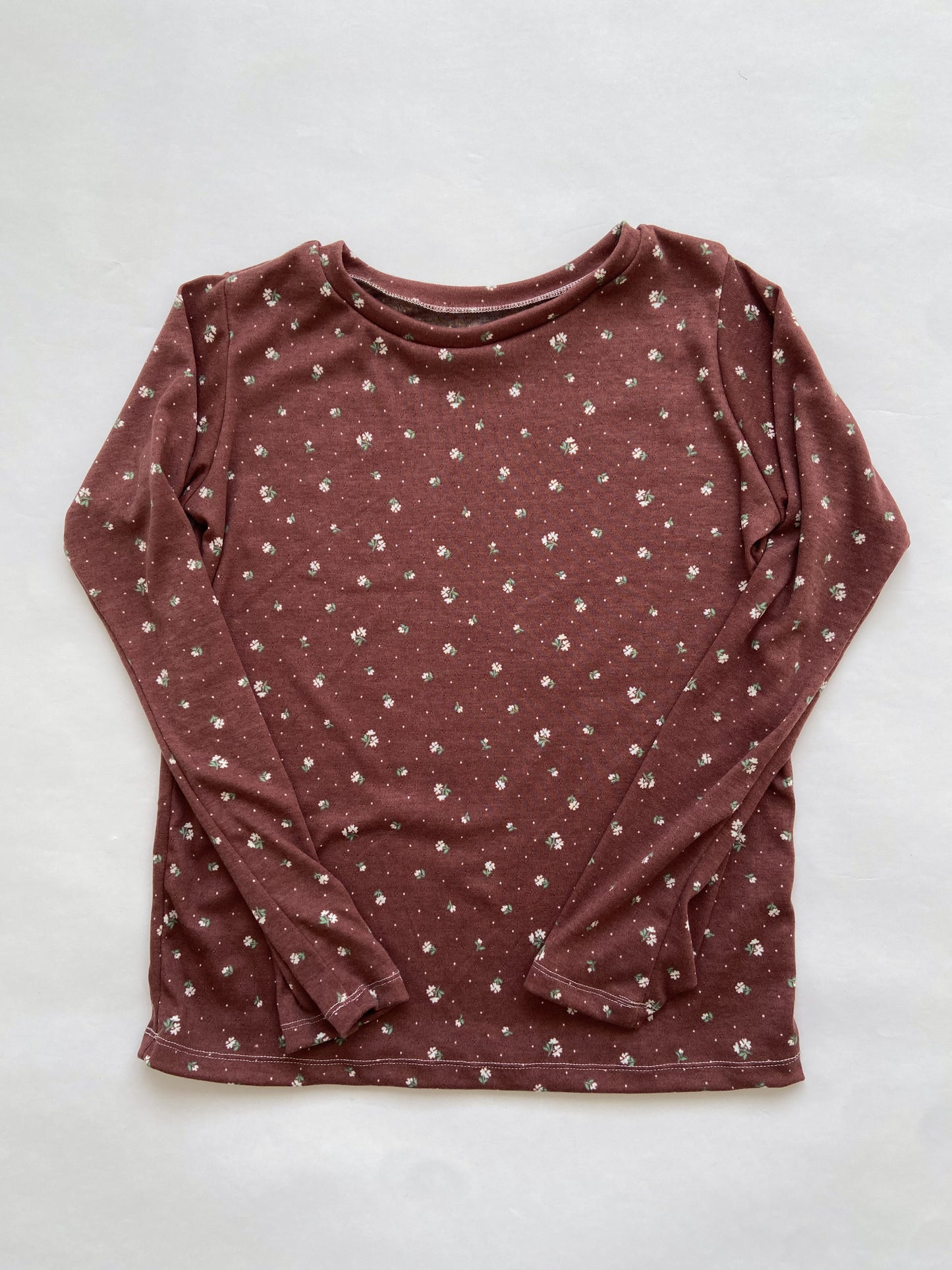 Pointelle Knit Floral T-shirt (2 color options)