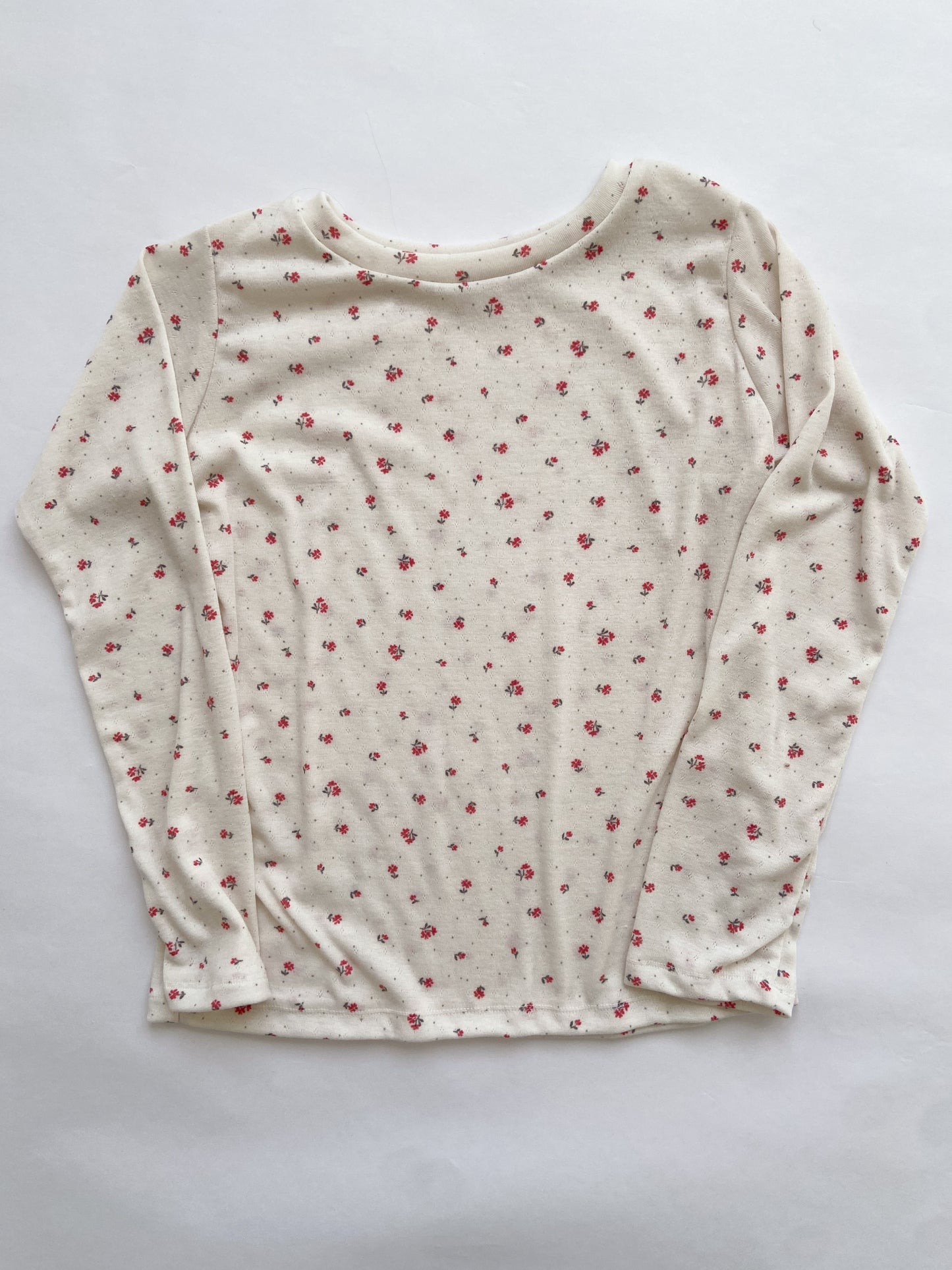 Pointelle Knit Floral T-shirt (2 color options)