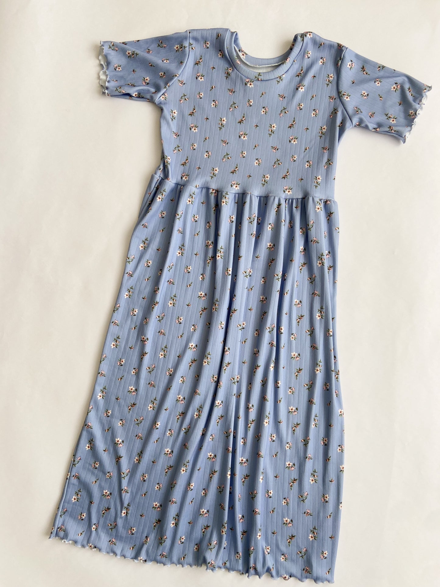 Blue Floral Midi Dress